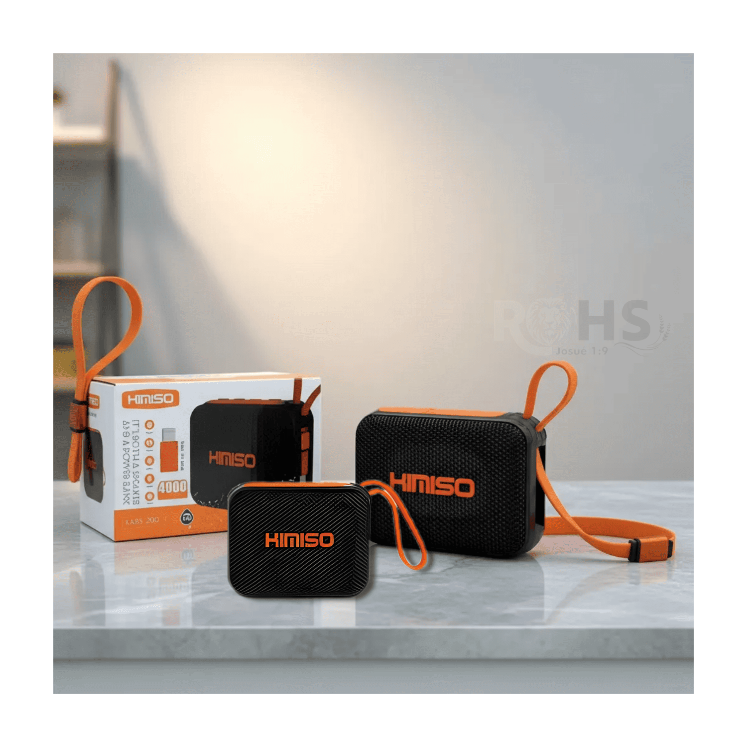 PARLANTE BLUETOOTH PORTÁTIL KIMISO KMS-290 POWER BANK 4000MAH IPX5 RESISTENTE AL AGUA NEGRO - 1