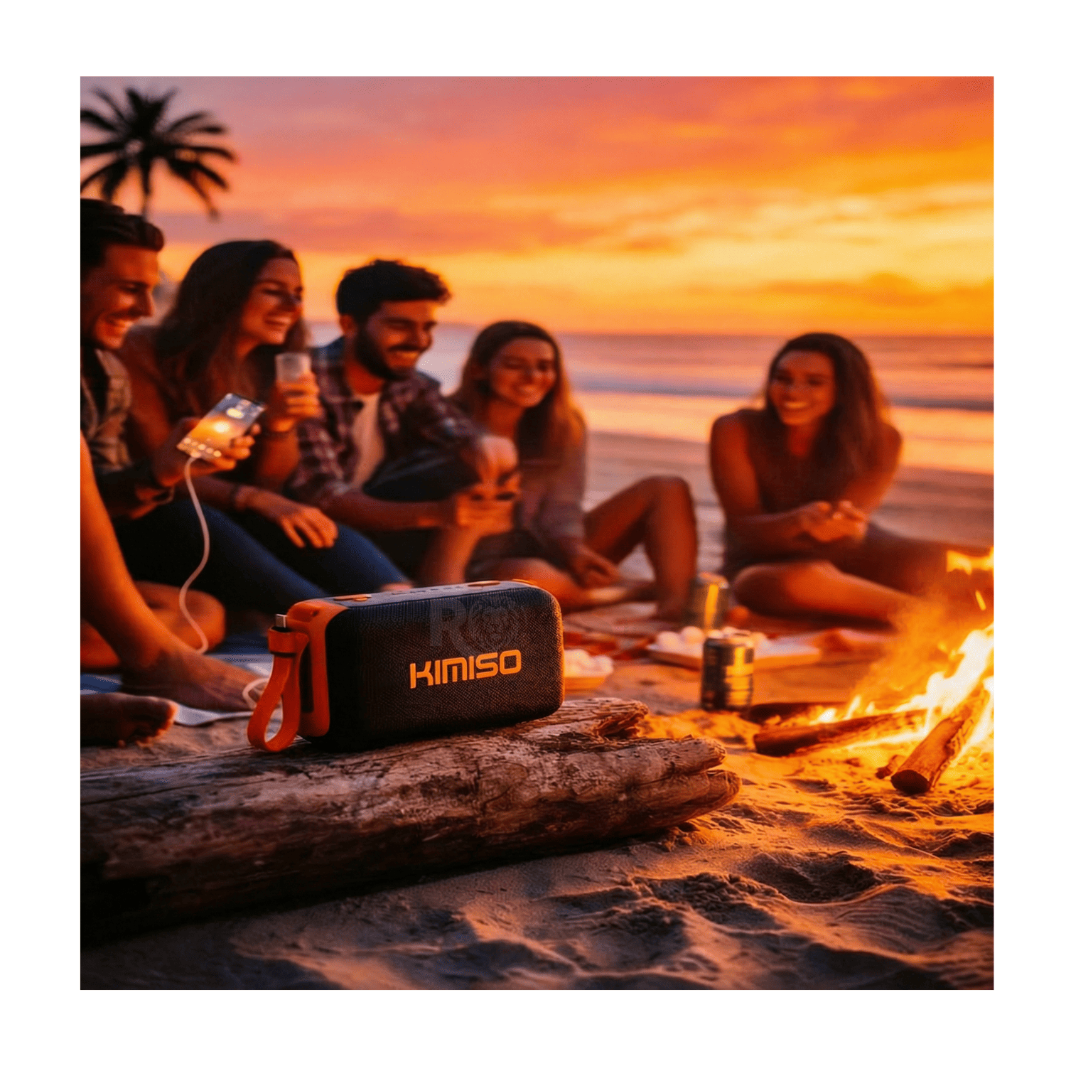PARLANTE BLUETOOTH PORTÁTIL KIMISO KMS-290 POWER BANK 4000MAH IPX5 RESISTENTE AL AGUA NEGRO - 5