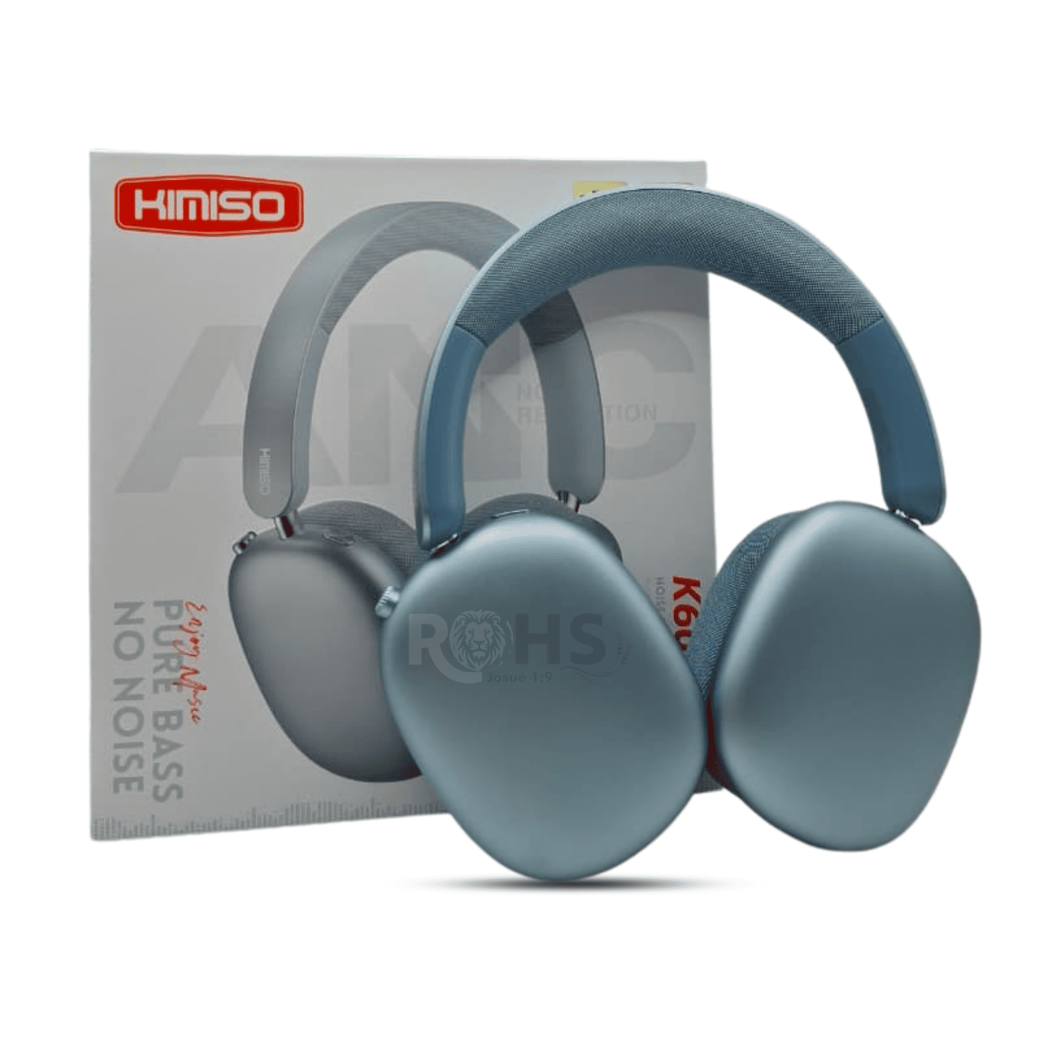 HEADPHONES BLUETOOTH INALÁMBRICOS KIMISO K601 ANC CON CANCELACIÓN DE RUIDO SONIDO PURE BASS AZUL - 1