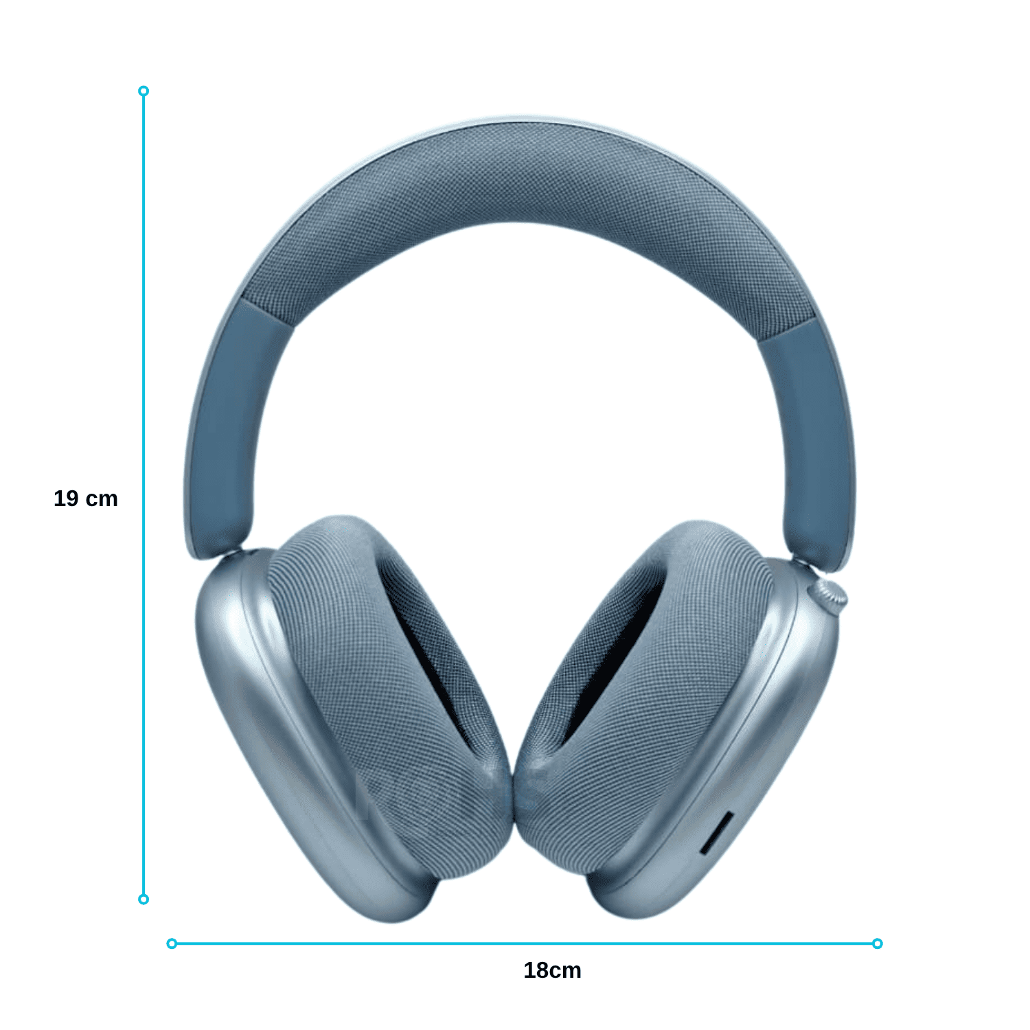 HEADPHONES BLUETOOTH INALÁMBRICOS KIMISO K601 ANC CON CANCELACIÓN DE RUIDO SONIDO PURE BASS AZUL - 2