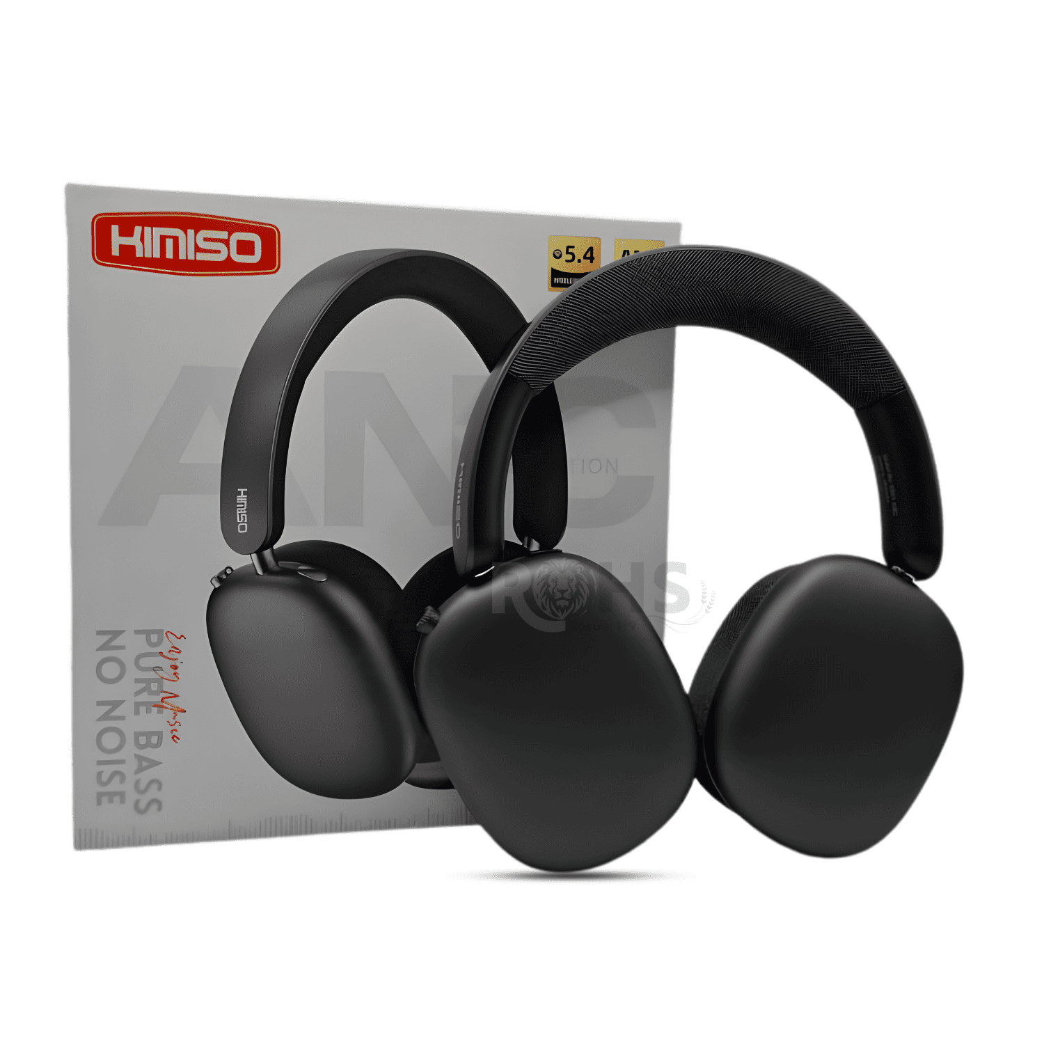 HEADPHONES BLUETOOTH INALÁMBRICOS KIMISO K601 ANC CON CANCELACIÓN DE RUIDO SONIDO PURE BASS NEGRO - 1