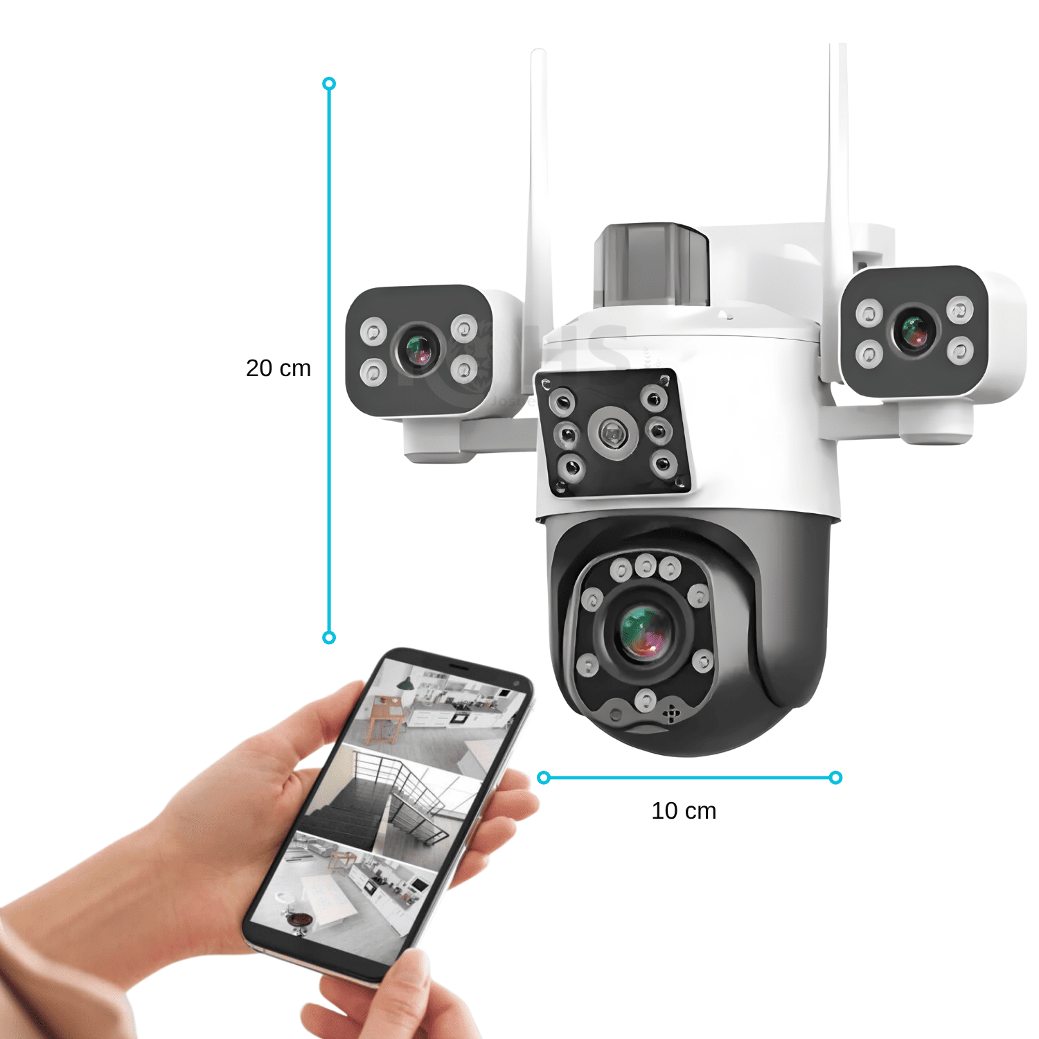 CÁMARA DE SEGURIDAD PULPO WIFI EXTERIOR 3 LENTES 3K CON VISIÓN NOCTURNA 360° - 2