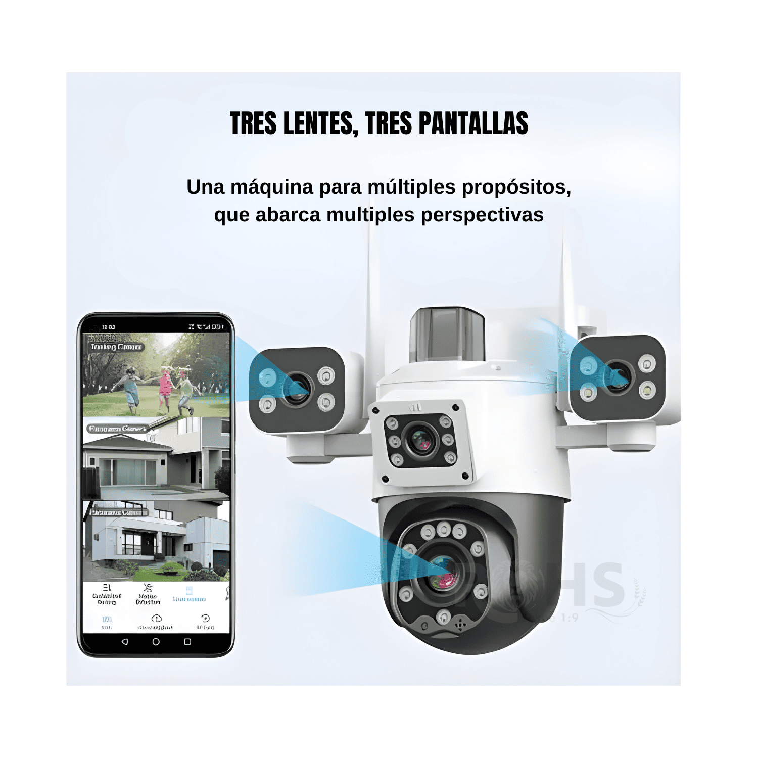 CÁMARA DE SEGURIDAD PULPO WIFI EXTERIOR 3 LENTES 3K CON VISIÓN NOCTURNA 360° - 4