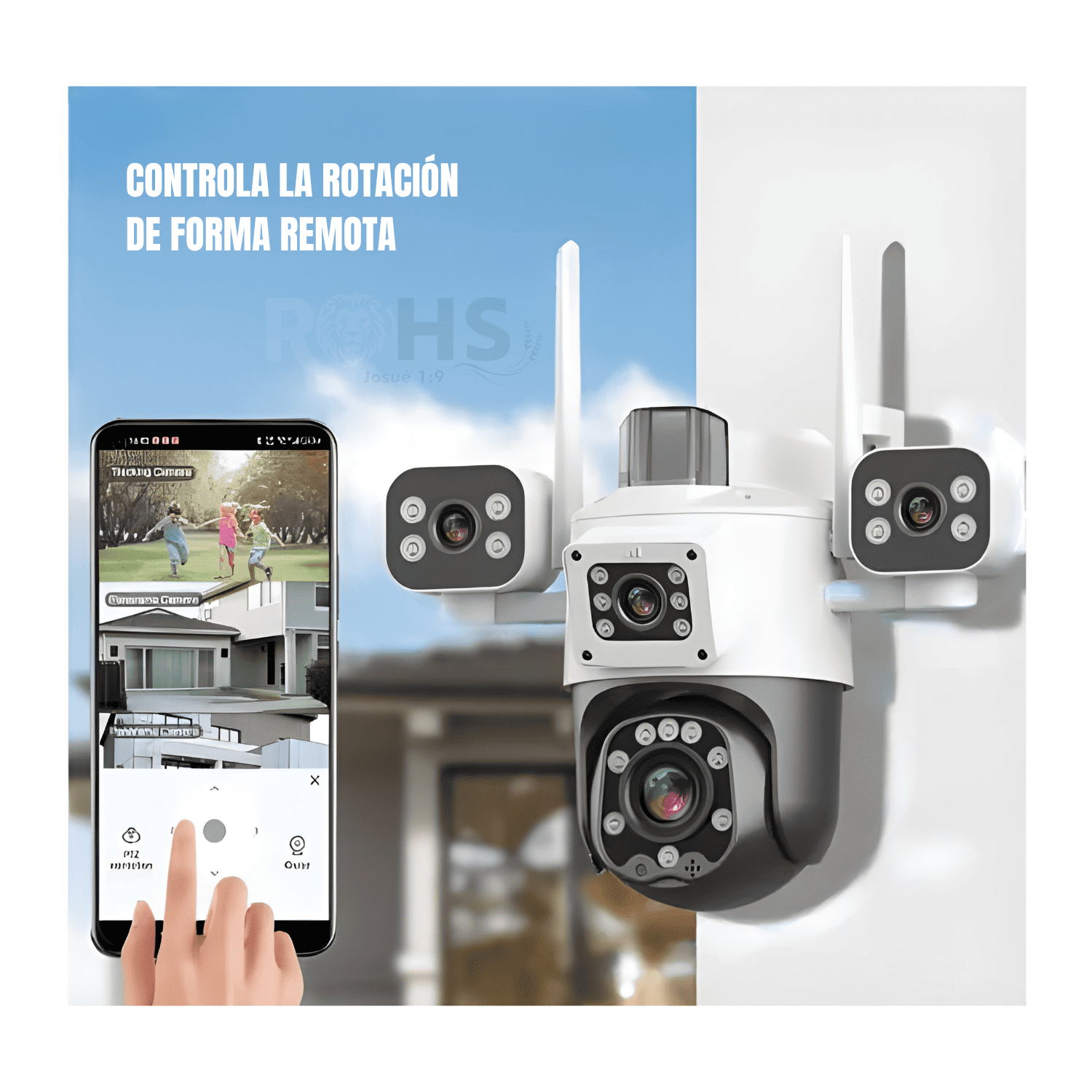 CÁMARA DE SEGURIDAD PULPO WIFI EXTERIOR 3 LENTES 3K CON VISIÓN NOCTURNA 360° - 7