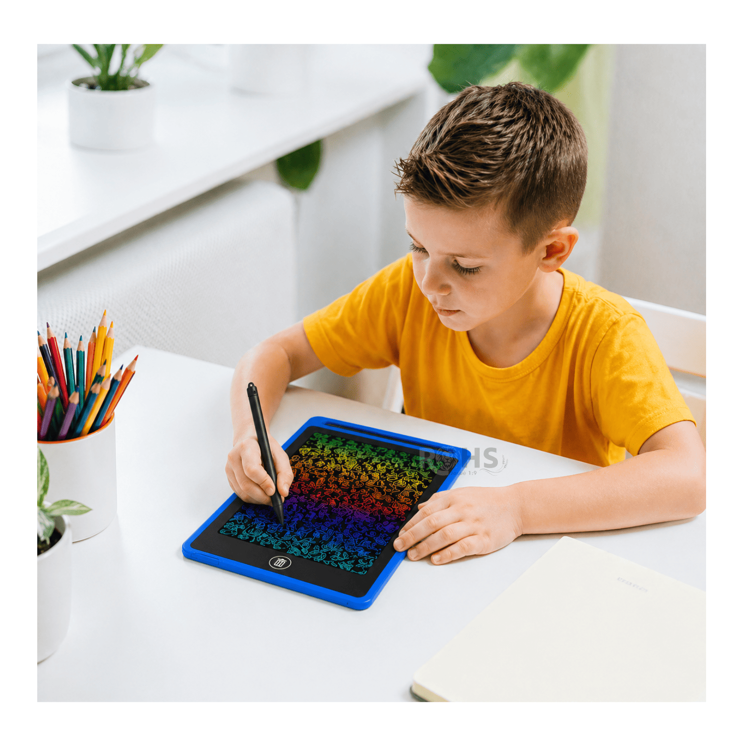 PACK X2 TABLETS LCD NEGRA Y ROJO 8.5 PARA DIBUJAR NIÑOS PIZARRA DIGITAL REUTILIZABLE CON LÁPIZ ESCRITURA SIN PAPEL - 4