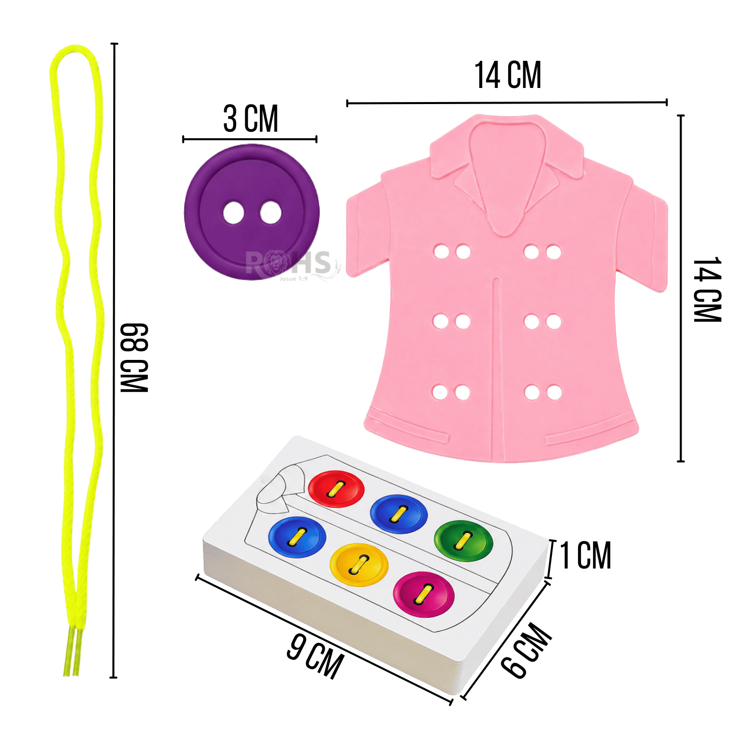 JUEGO DIDÁCTICO DE BOTONES PARA NIÑOS ENHEBRADO CON CUERDAS APRENDIZAJE MOTRICIDAD - 3