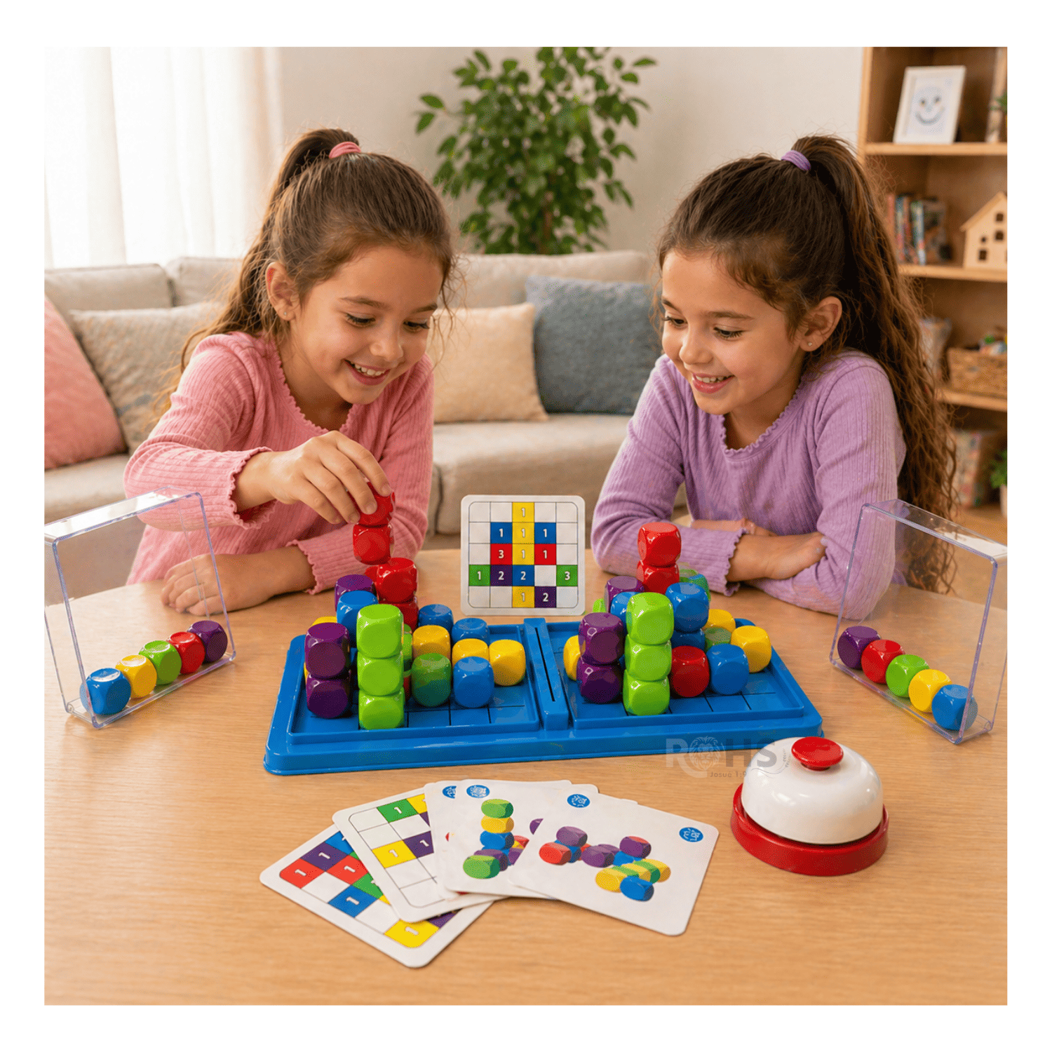 JUEGO DE MESA 2 JUGADORES BLOQUES DE COLORES CON TIMBRE EDUCATIVO + TABLET LCD REGALO - 5