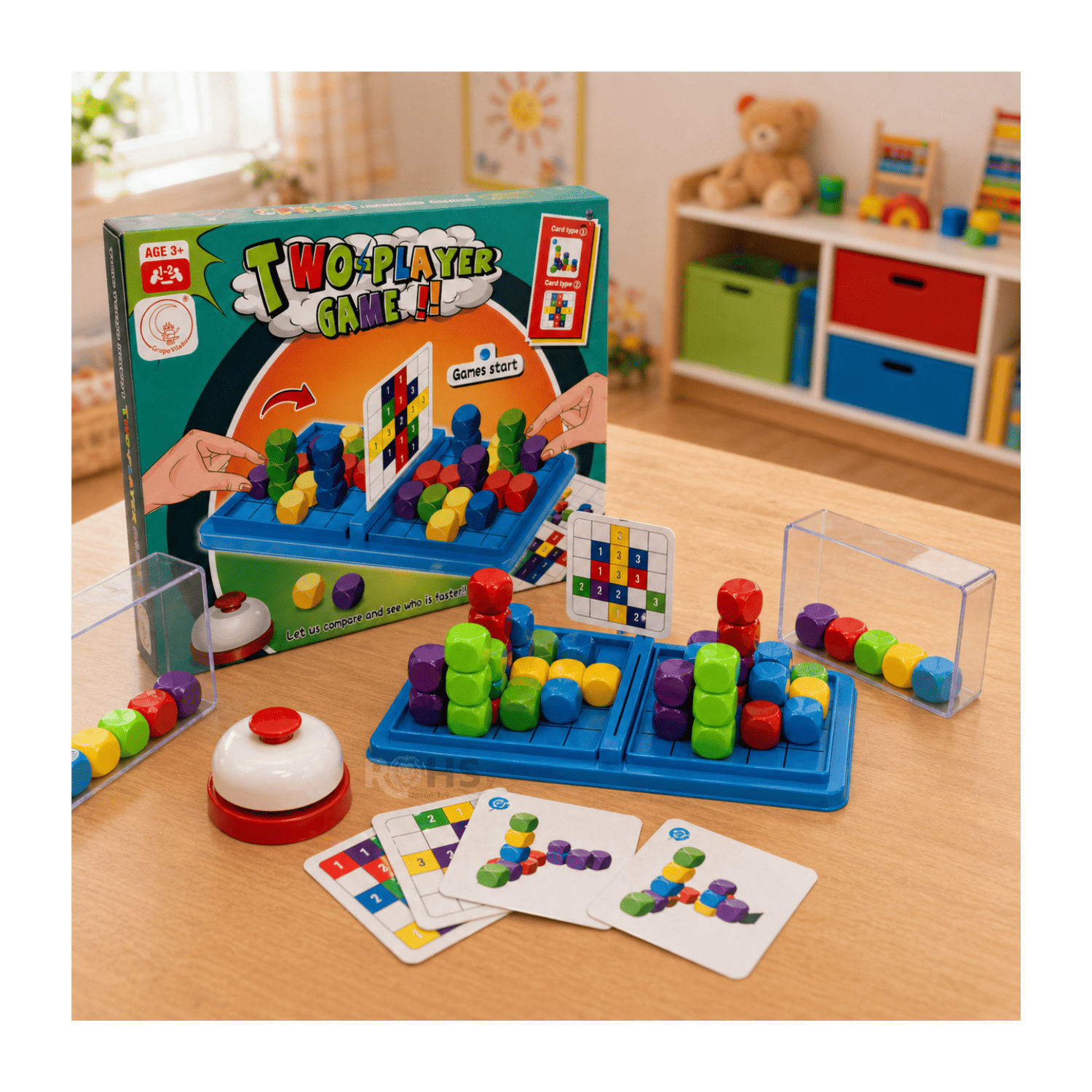 JUEGO DE MESA 2 JUGADORES BLOQUES DE COLORES CON TIMBRE EDUCATIVO + TABLET LCD REGALO - 6