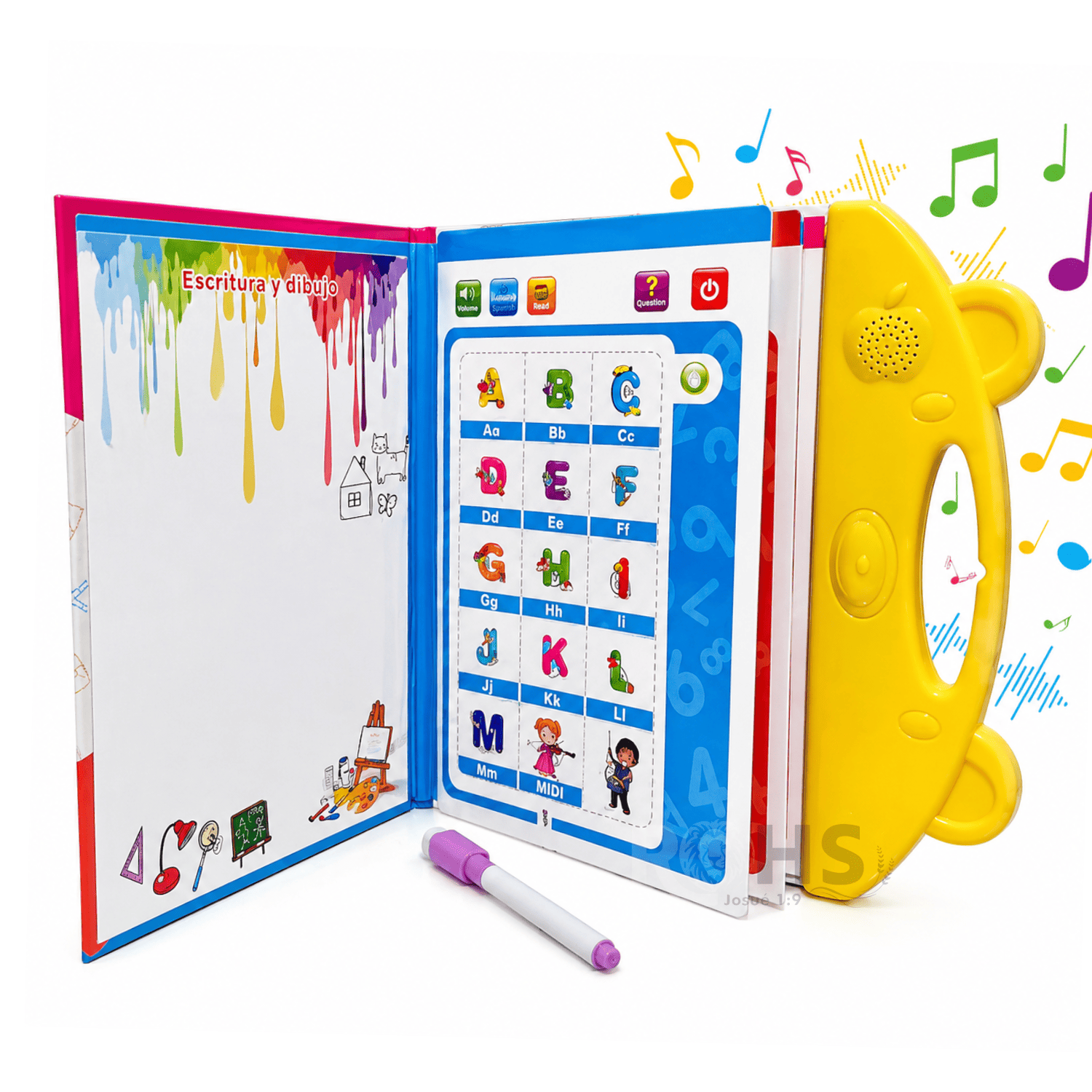LIBRO EDUCATIVO INTERACTIVO PARA NIÑOS CON SONIDO LETRAS NÚMEROS ESCRITURA Y DIBUJO - 2