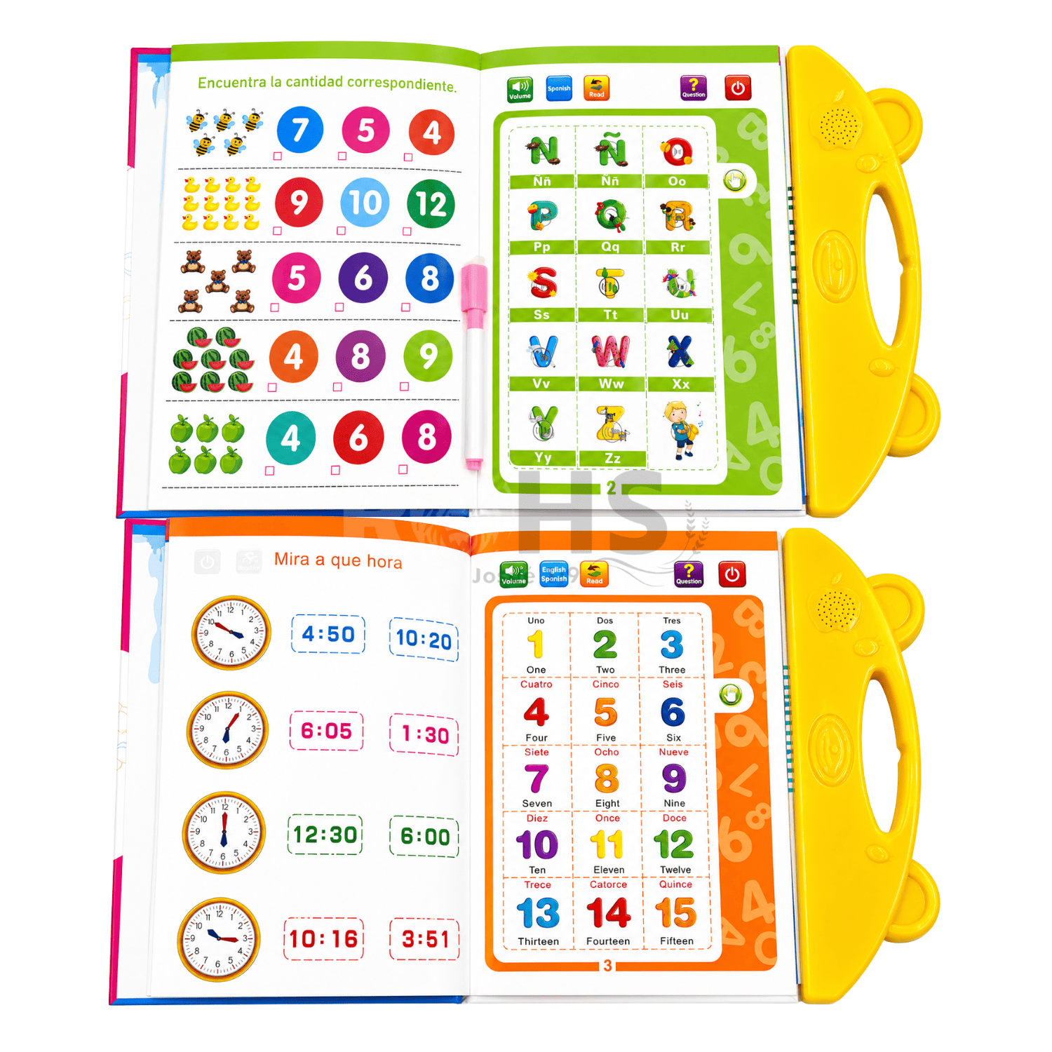 LIBRO EDUCATIVO INTERACTIVO PARA NIÑOS CON SONIDO LETRAS NÚMEROS ESCRITURA Y DIBUJO - 6
