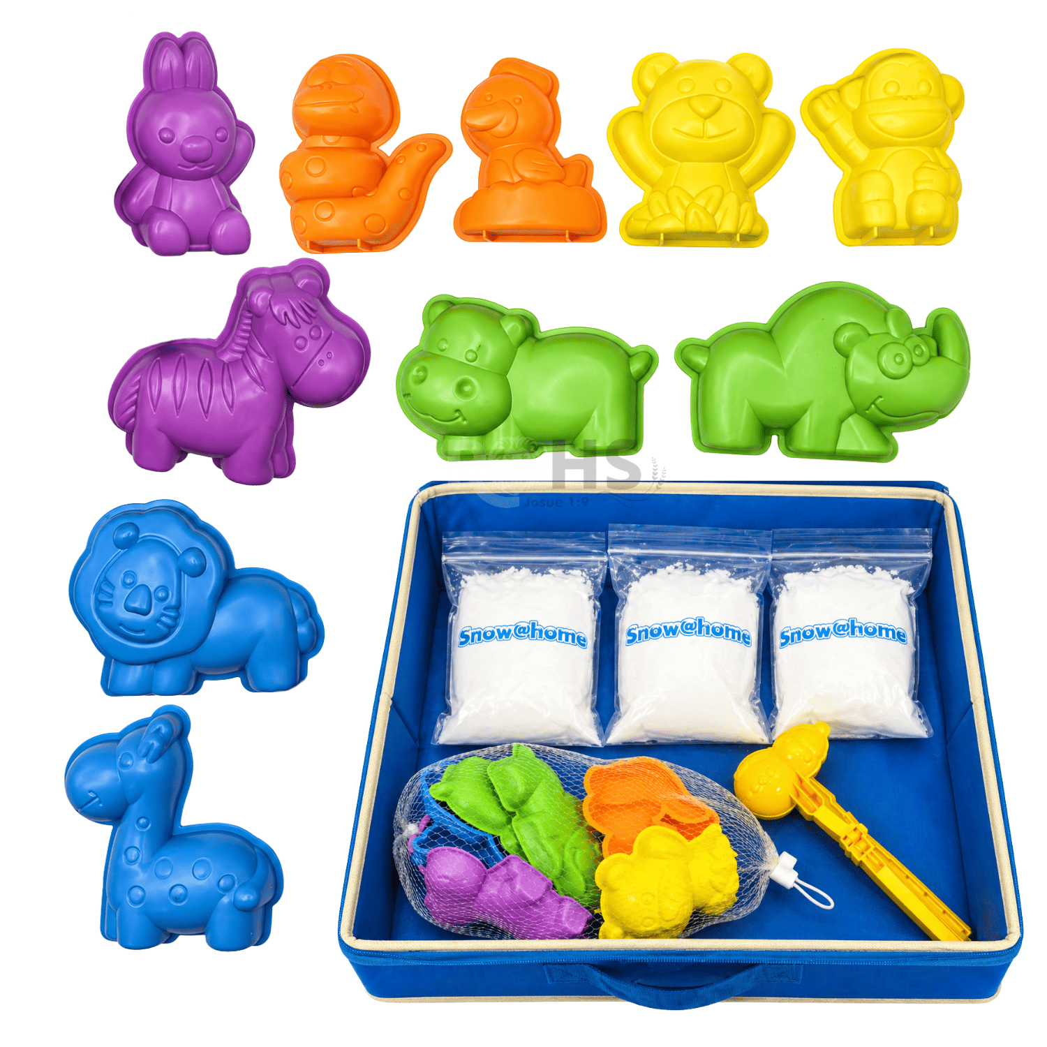 NIEVE MÁGICA PARA NIÑOS CON MOLDES Y CAJA ANTIDESORDEN + TABLET LCD DE REGALO - 5