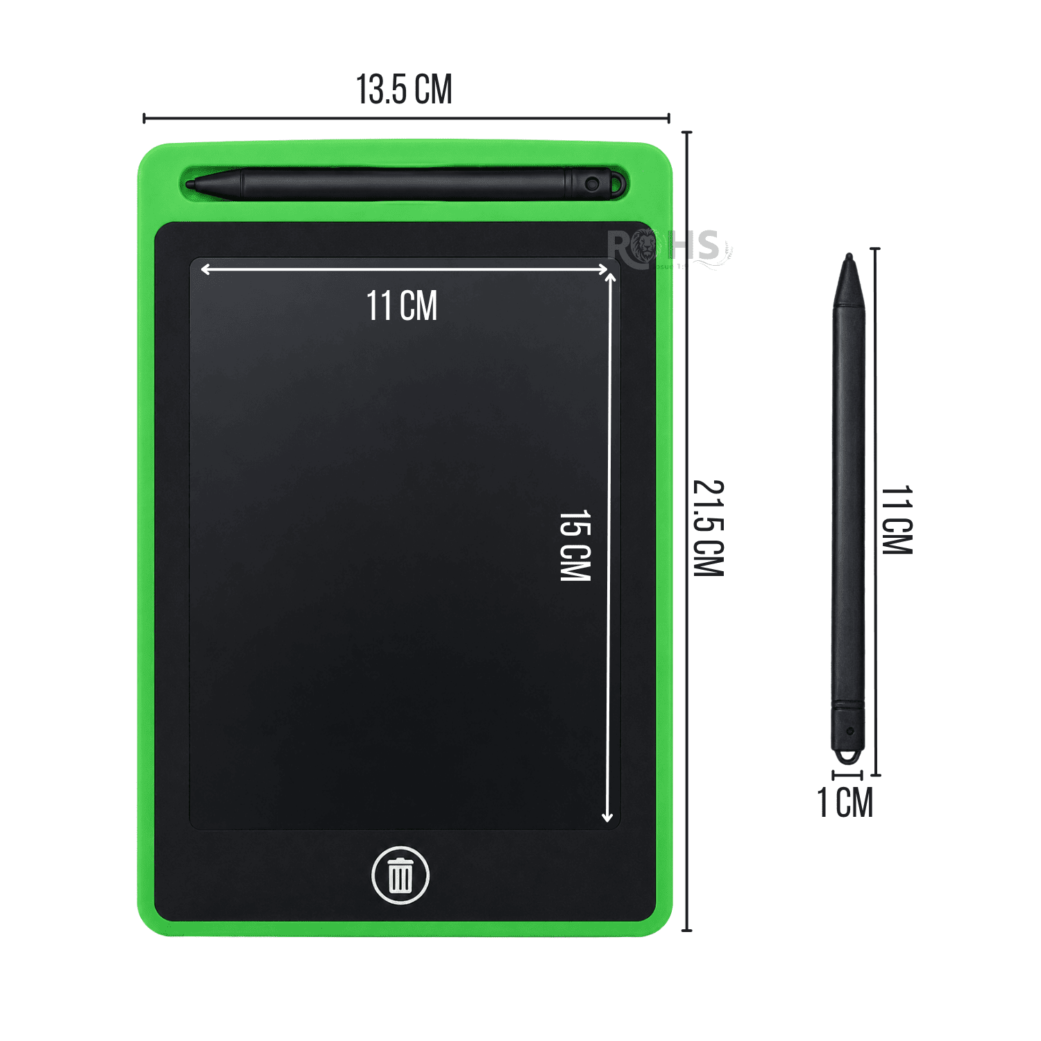 TABLET LCD VERDE 8.5 PARA DIBUJAR NIÑOS PIZARRA DIGITAL REUTILIZABLE CON LÁPIZ ESCRITURA SIN PAPEL - 2