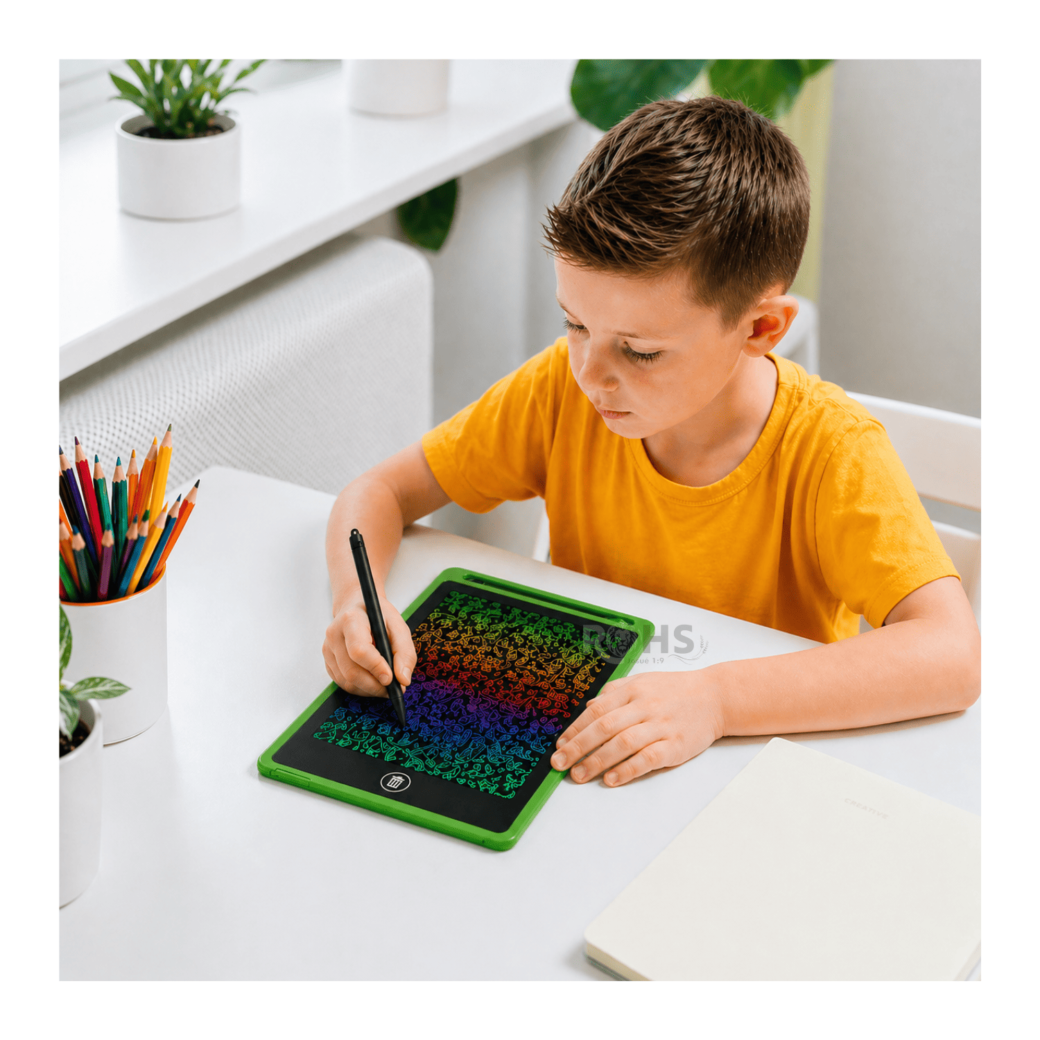 TABLET LCD VERDE 8.5 PARA DIBUJAR NIÑOS PIZARRA DIGITAL REUTILIZABLE CON LÁPIZ ESCRITURA SIN PAPEL - 4