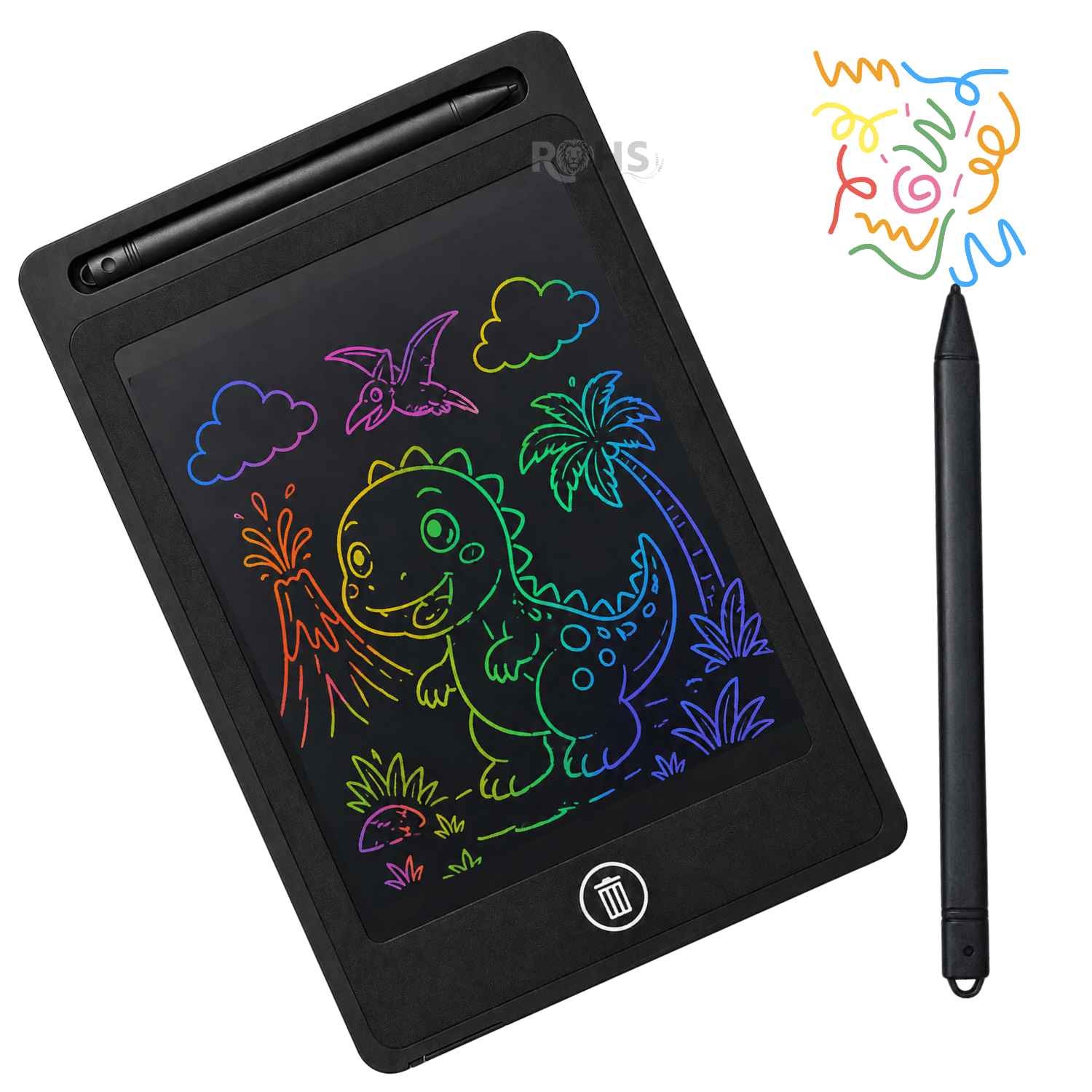 TABLET LCD NEGRA 8.5 PARA DIBUJAR NIÑOS PIZARRA DIGITAL REUTILIZABLE CON LÁPIZ ESCRITURA SIN PAPEL - 1