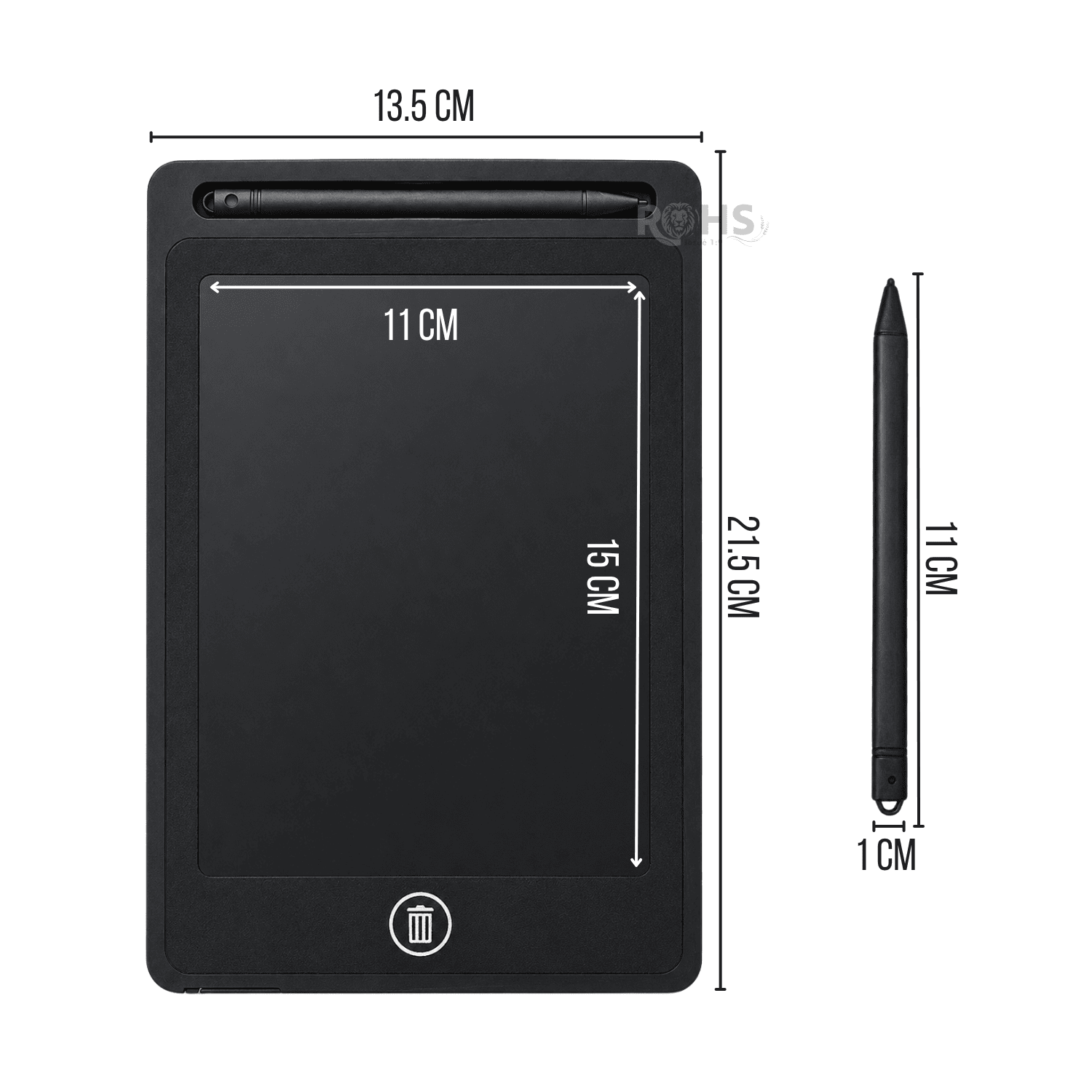 TABLET LCD NEGRA 8.5 PARA DIBUJAR NIÑOS PIZARRA DIGITAL REUTILIZABLE CON LÁPIZ ESCRITURA SIN PAPEL - 2