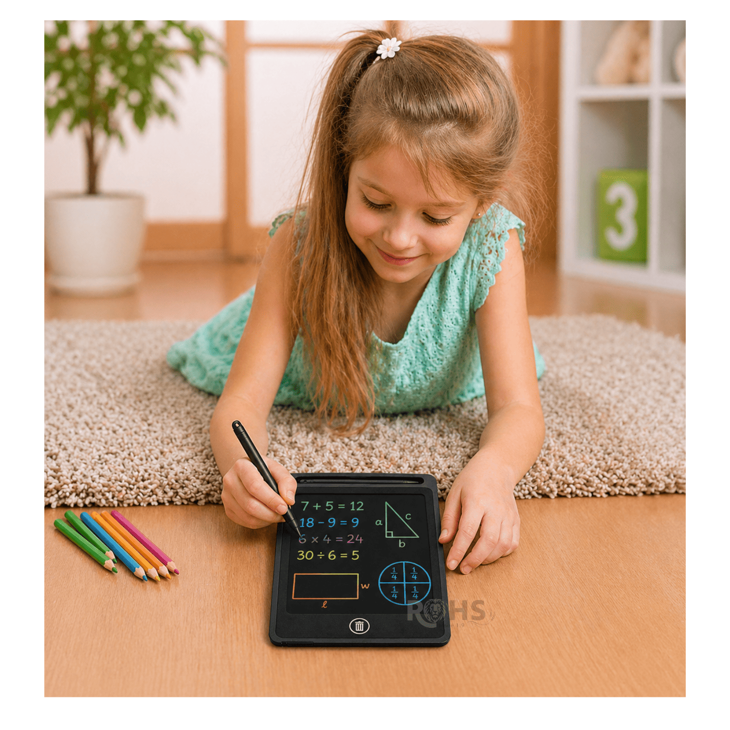 TABLET LCD NEGRA 8.5 PARA DIBUJAR NIÑOS PIZARRA DIGITAL REUTILIZABLE CON LÁPIZ ESCRITURA SIN PAPEL - 5
