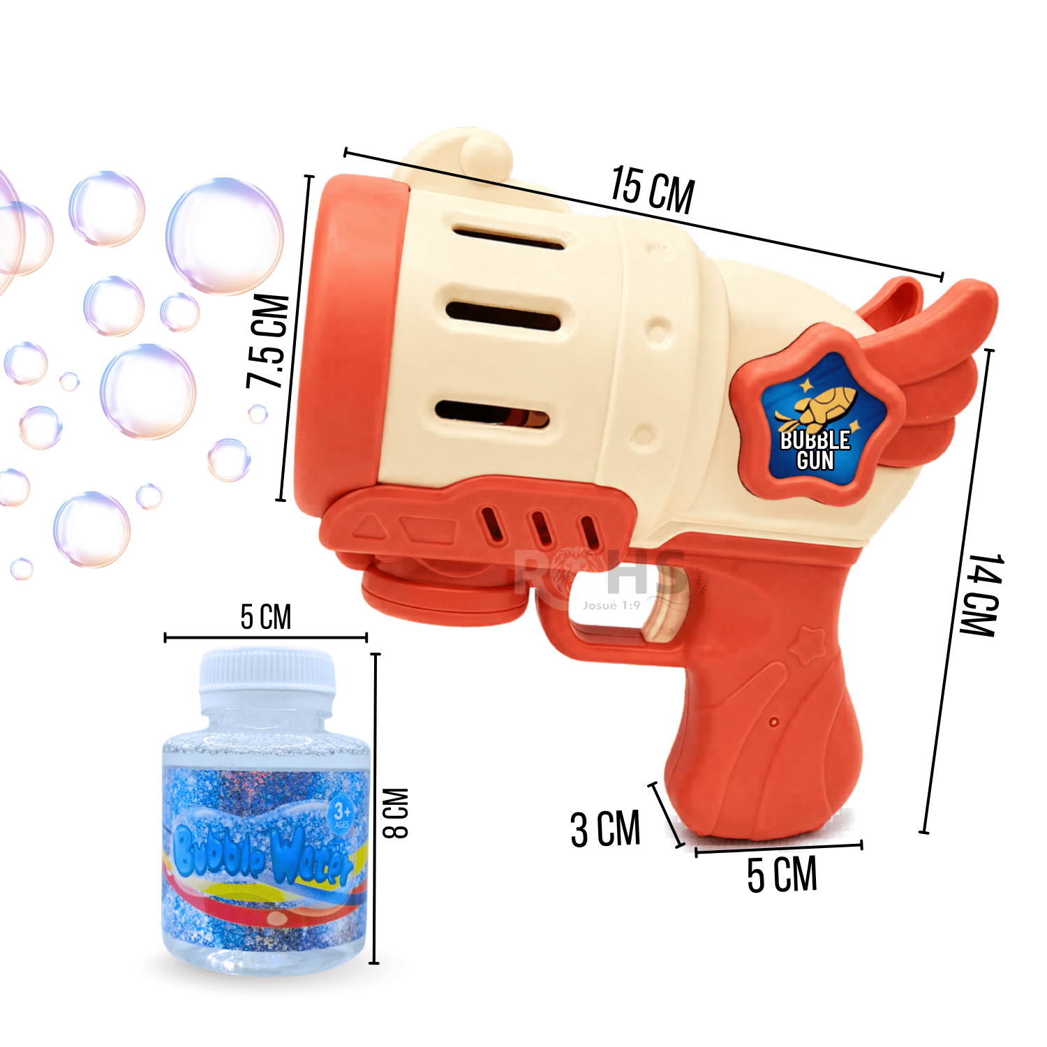 PISTOLA DE BURBUJAS ROSA AUTOMÁTICA INCLUYE LÍQUIDO JUGUETE INFANTIL - 2