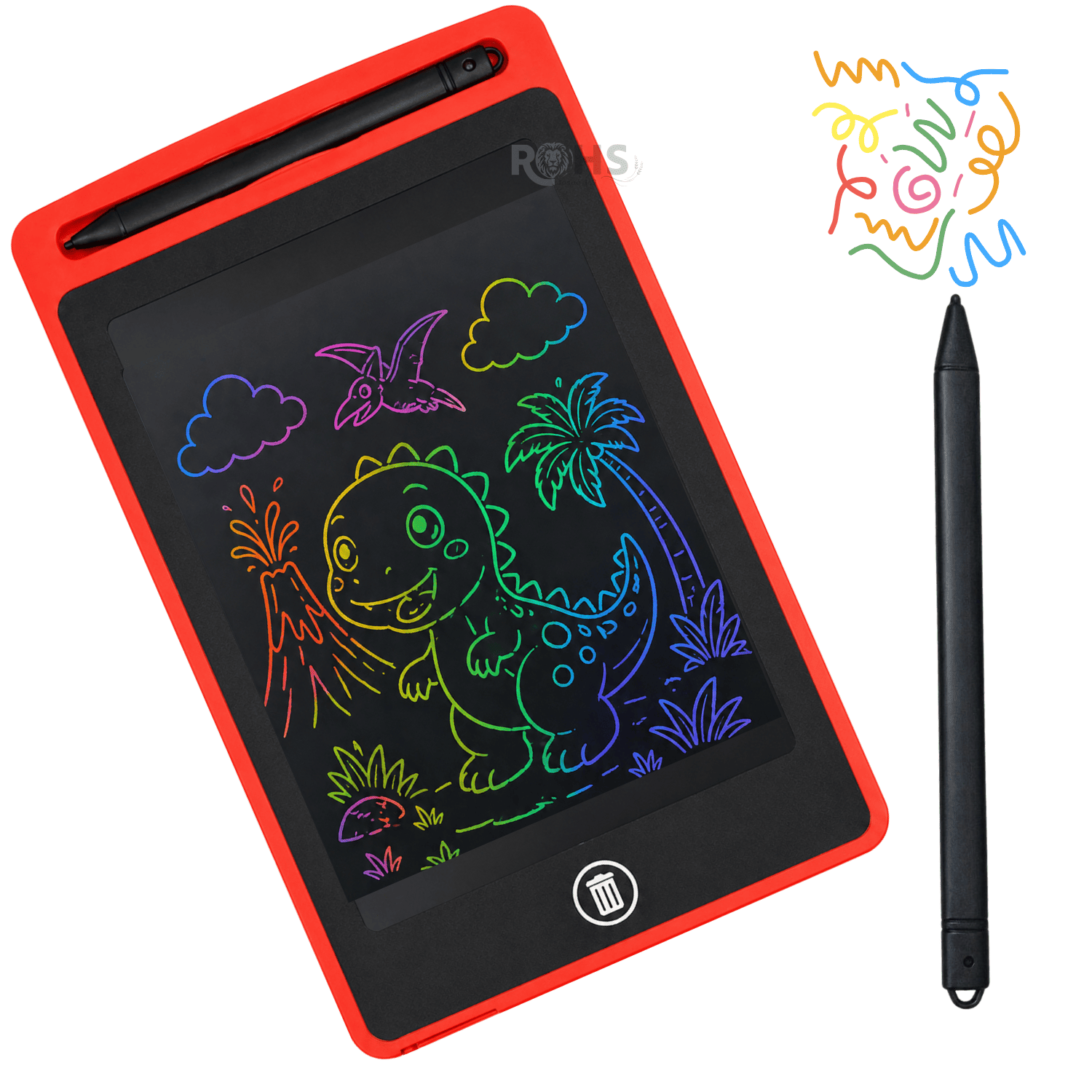 TABLET LCD ROJO 8.5 PARA DIBUJAR NIÑOS PIZARRA DIGITAL REUTILIZABLE CON LÁPIZ ESCRITURA SIN PAPEL - 1