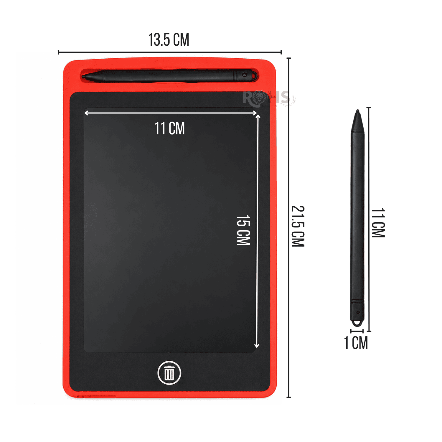 TABLET LCD ROJO 8.5 PARA DIBUJAR NIÑOS PIZARRA DIGITAL REUTILIZABLE CON LÁPIZ ESCRITURA SIN PAPEL - 2