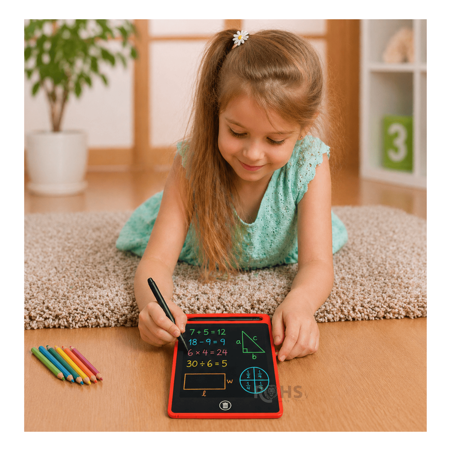 TABLET LCD ROJO 8.5 PARA DIBUJAR NIÑOS PIZARRA DIGITAL REUTILIZABLE CON LÁPIZ ESCRITURA SIN PAPEL - 5