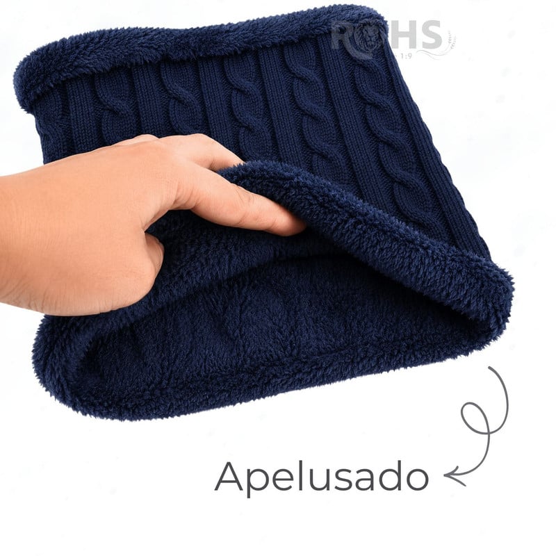 CUELLERA + GORRO AZUL DE TELA Y TEJIDO SUAVE - 5
