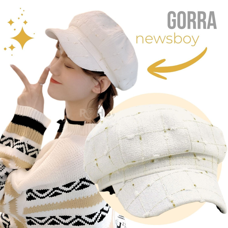 GORRA BLANCA CUADRILLÉ BLANCO DE TELA SUAVE 25.5 X 20 CM - 1