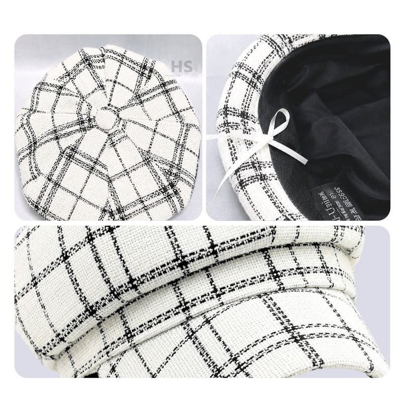 CHALINA NEGRA + GORRO BLANCO CUADRILLÉ - 7