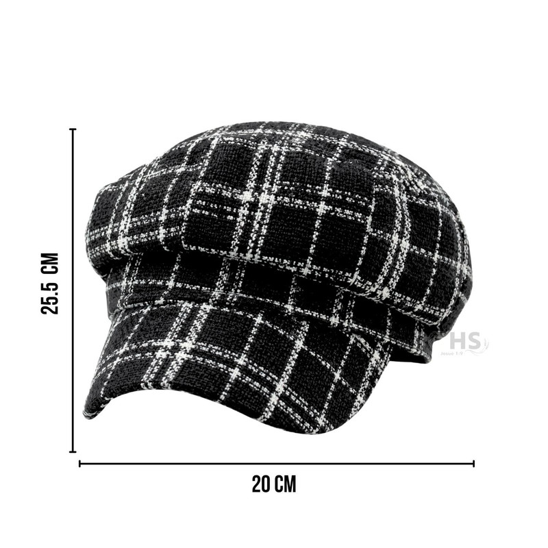 GORRA NEGRO CUADRILLÉ BLANCODE TELA SUAVE 25.5 X 20 CM - 6