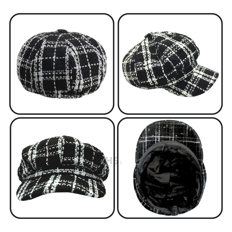 GORRA NEGRO CUADRILLÉ BLANCODE TELA SUAVE 25.5 X 20 CM - 7