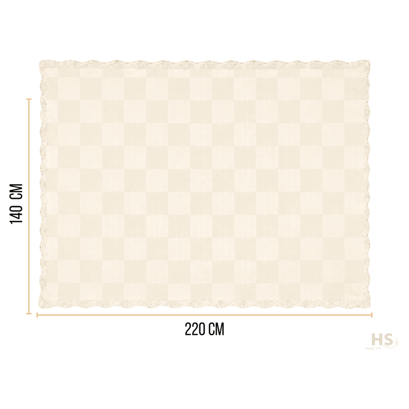 MANTEL RECTANGULAR DE POLIÉSTER HUESO 140X220 CM PARA MESA COMEDOR - 4