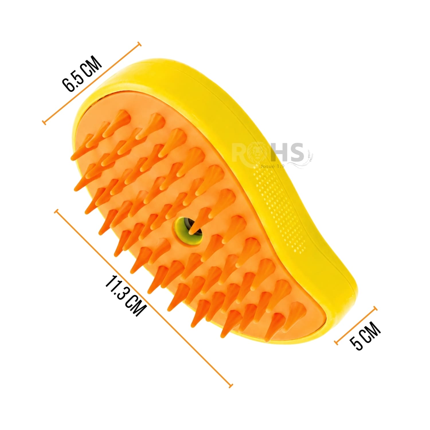 CEPILLO REMOVEDOR DE PELO AMARILLO CON VAPOR PARA PERROS Y GATOS RECARGABLE - 5