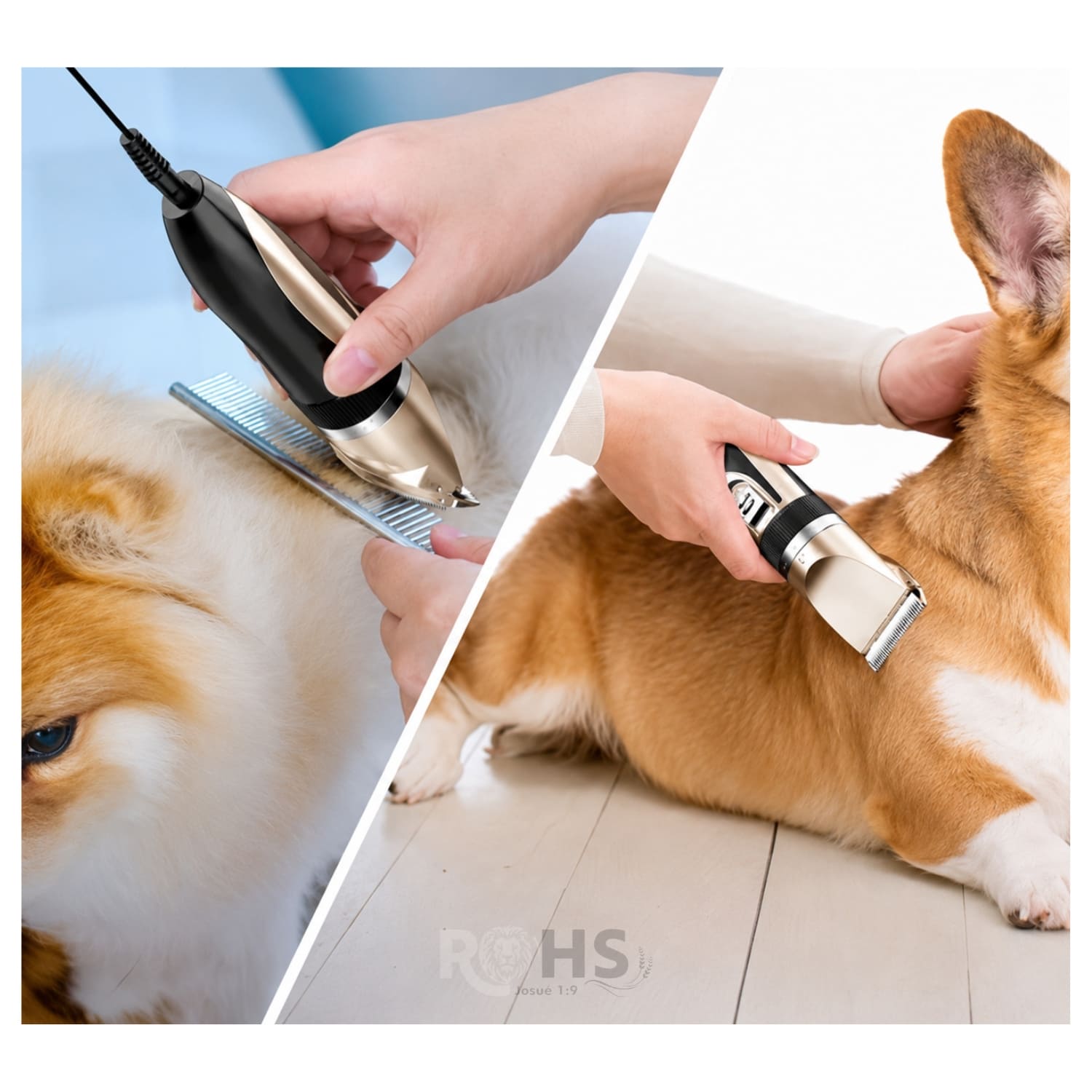 MÁQUINA KEMEI DE ASEO PARA MASCOTAS RECARGABLE CON ACCESORIOS DE CORTE - 6