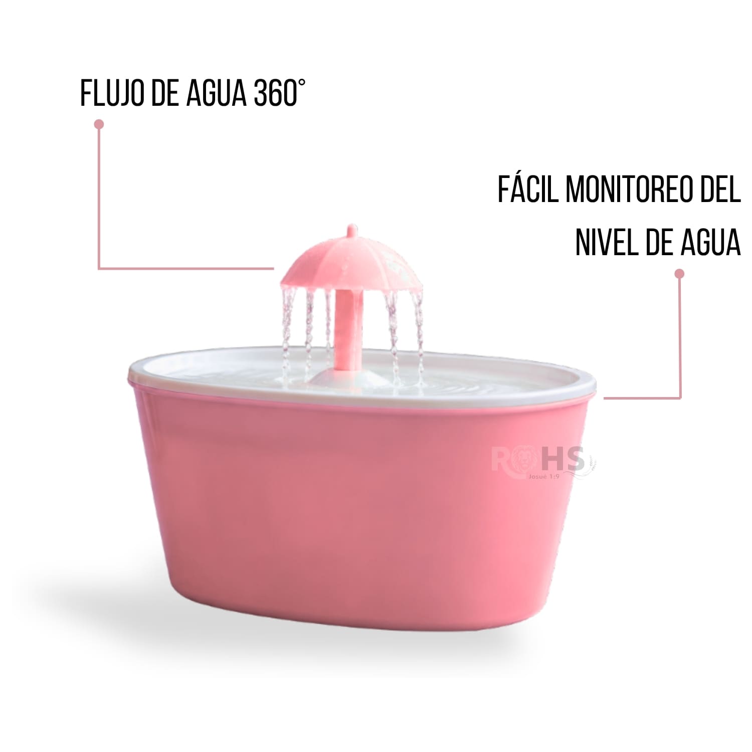 DÚO MASCOTA DISPENSADOR DE AGUA ROSA Y CEPILLO QUITA PELUSA PARA PERROS Y GATOS - 3