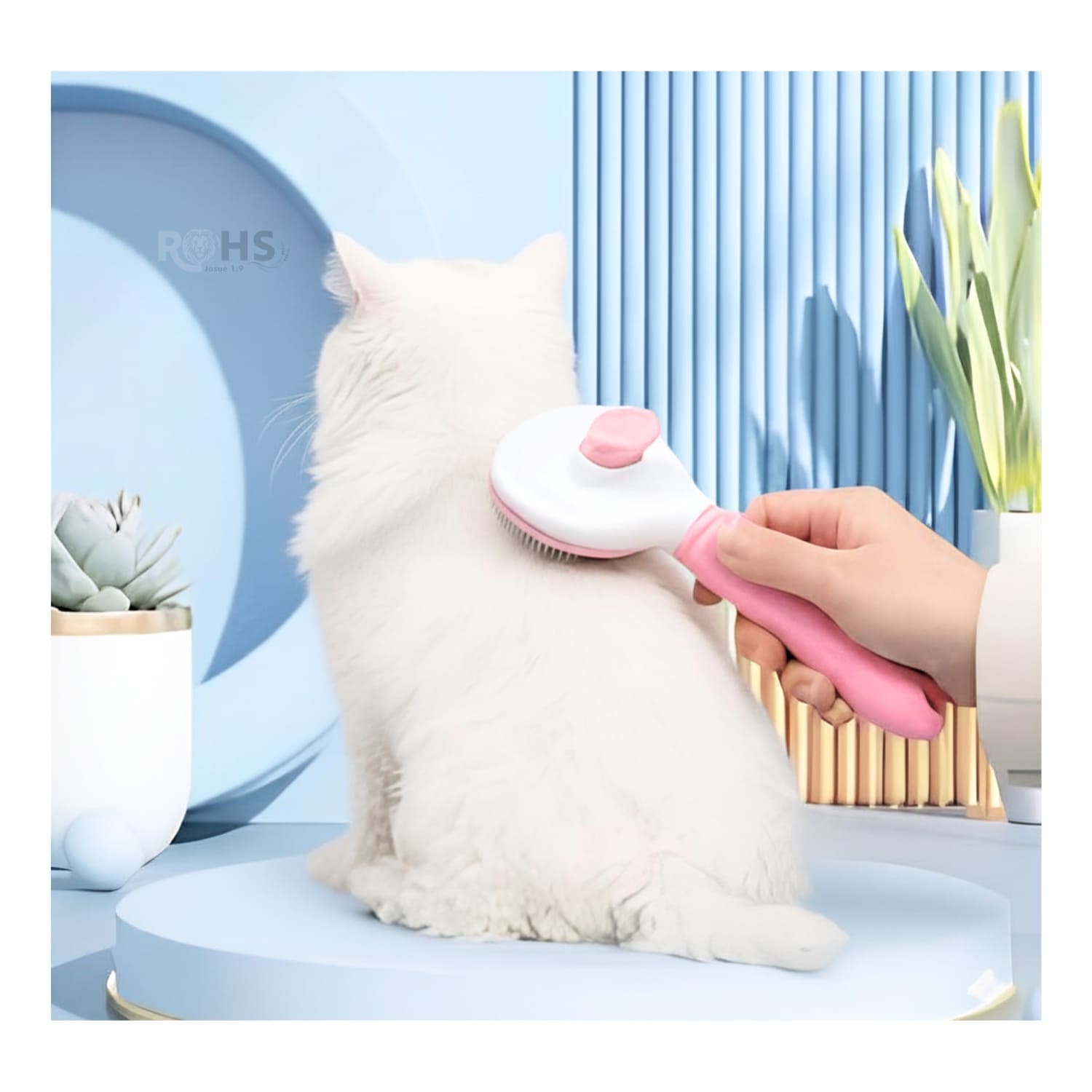 DÚO MASCOTA DISPENSADOR DE AGUA ROSA Y CEPILLO QUITA PELUSA PARA PERROS Y GATOS - 7