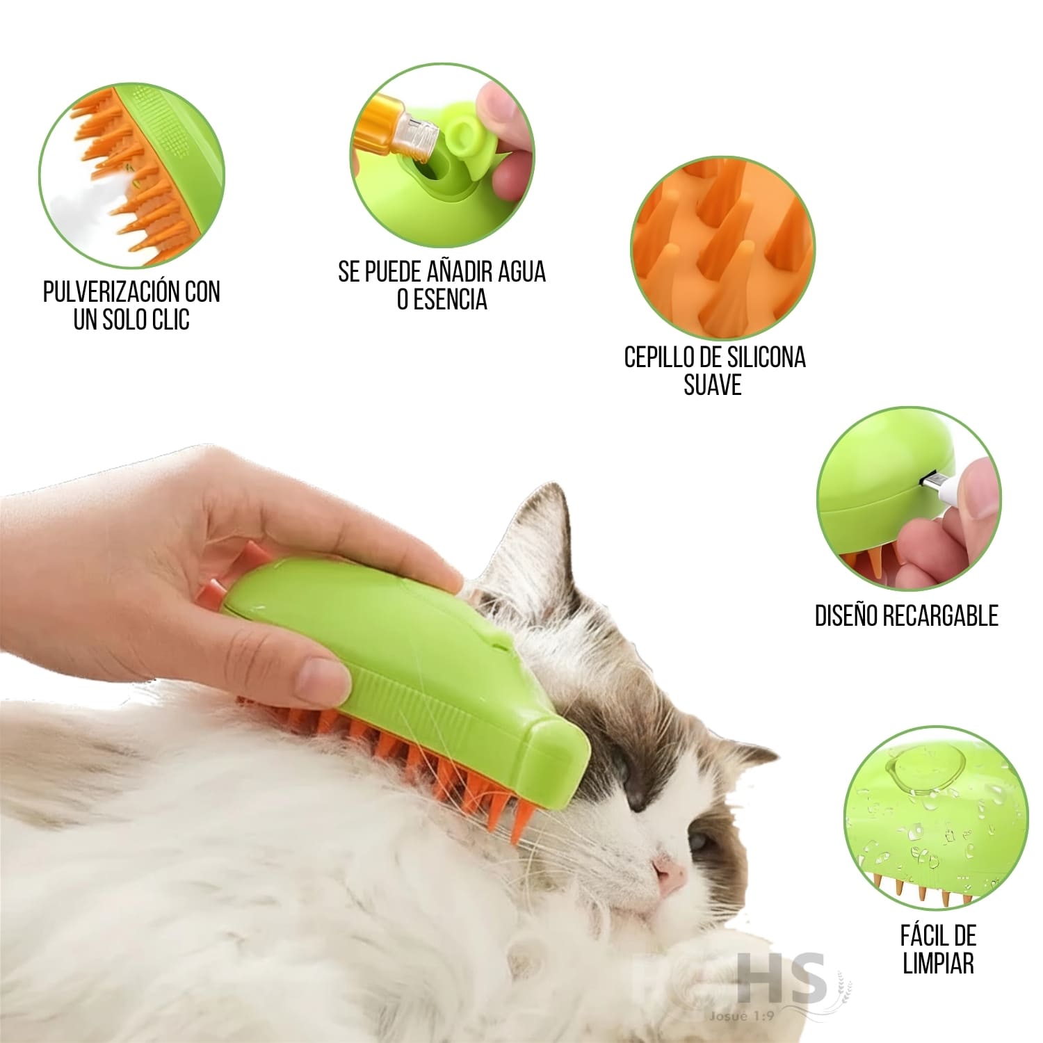 DÚO CEPILLO SECADOR ELÉCTRICO Y CEPILLO VAPORIZADOR PARA MASCOTAS - 2