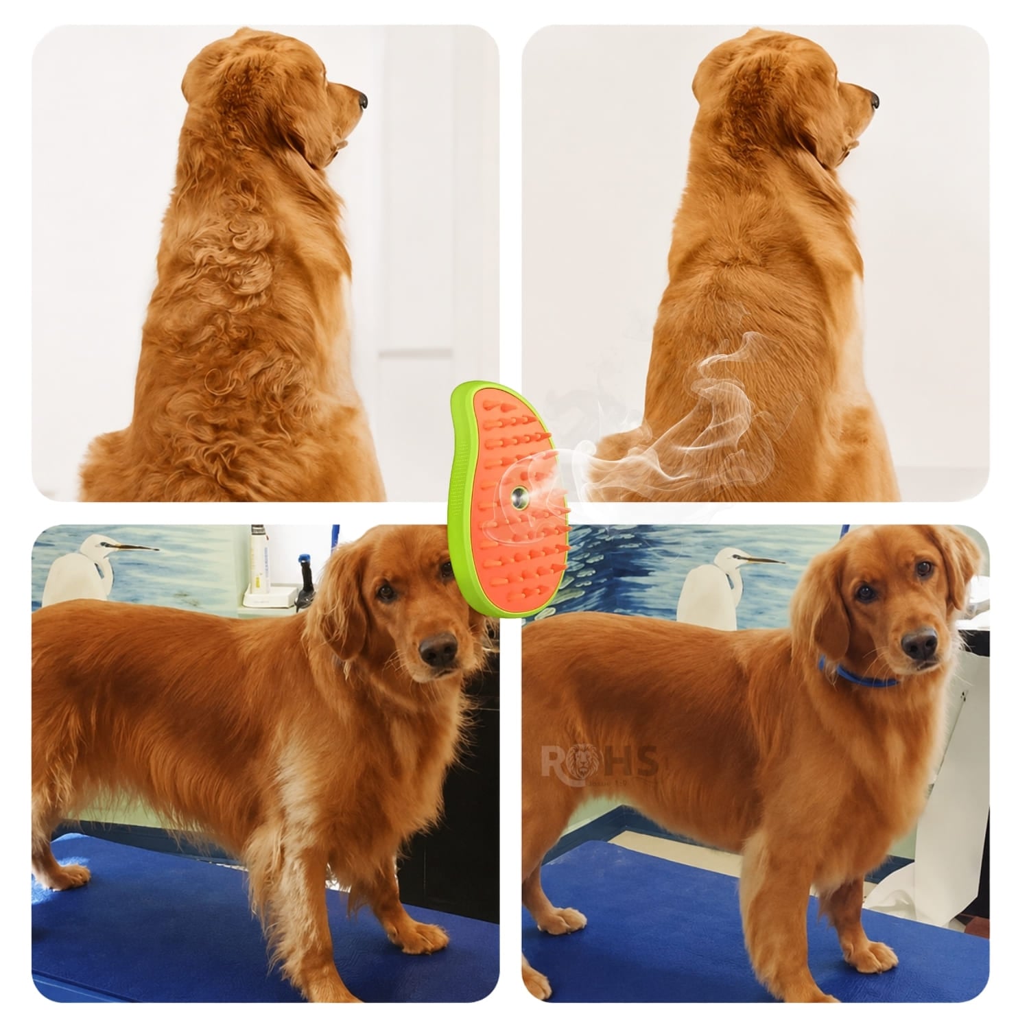 DÚO CEPILLO SECADOR ELÉCTRICO Y CEPILLO VAPORIZADOR PARA MASCOTAS - 4