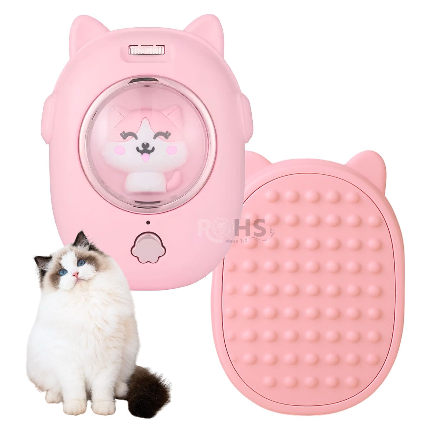 CEPILLO INTERACTIVO ROSADO PARA GATOS 2 EN 1 CON LÁSER DE JUEGO Y CEPILLADO - 1