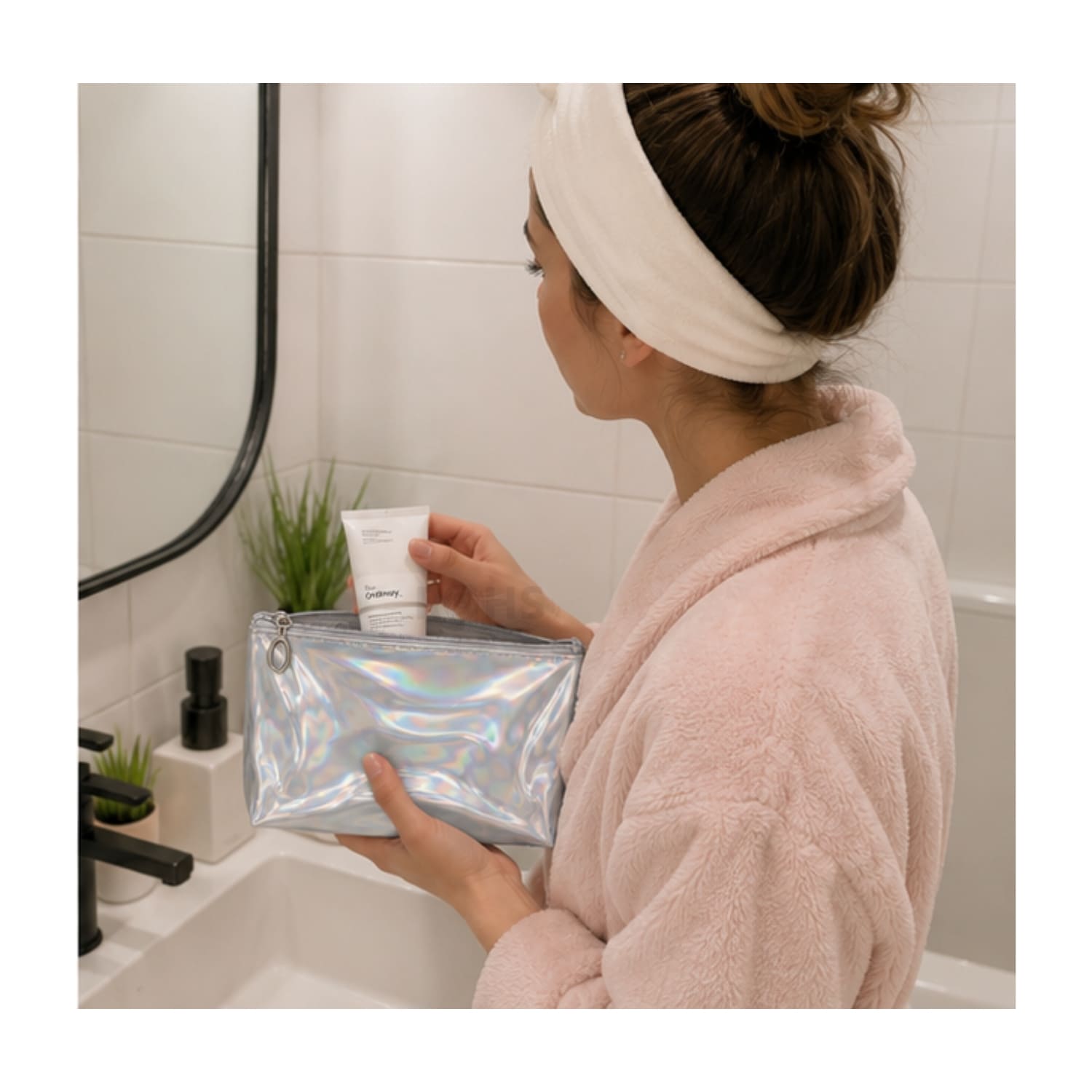 SET ORGANIZADOR 3 PCS PLATEADO HOLOGRÁFICO Y TRANSPARENTE - 7