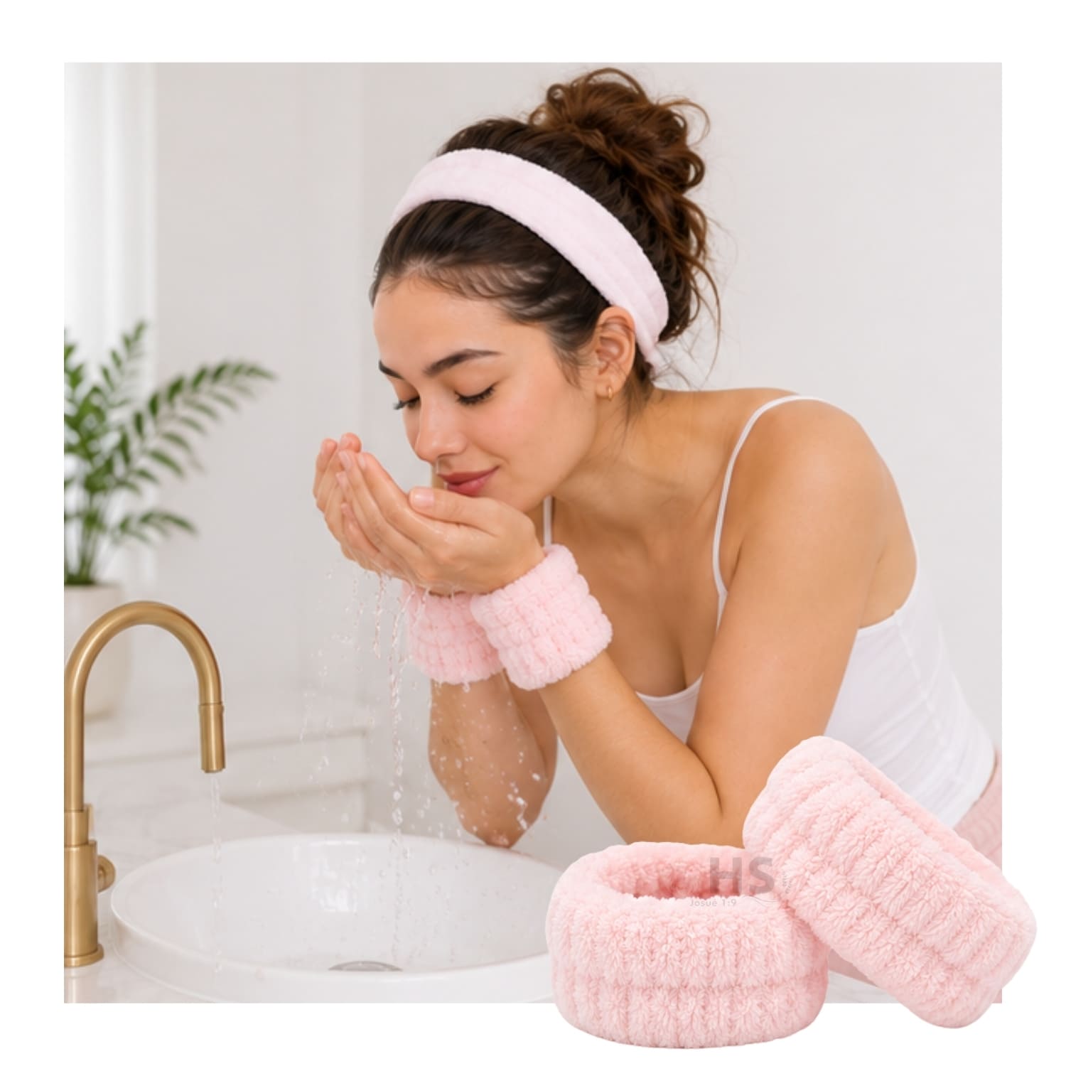SET DE MAQUILLAJE Y SKINCARE VERDE CON MUÑEQUERAS FLUFFY Y ESPONJAS BEAUTY BLENDER - 5