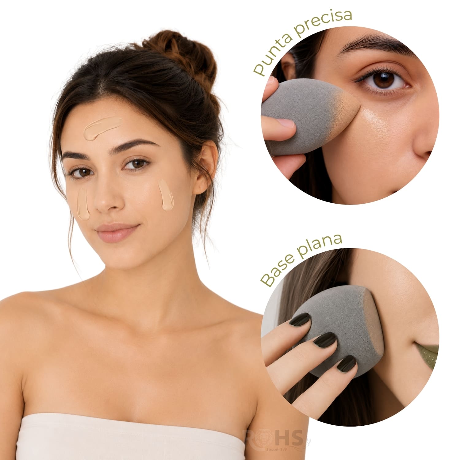 SET DE MAQUILLAJE Y SKINCARE VERDE CON MUÑEQUERAS FLUFFY Y ESPONJAS BEAUTY BLENDER - 6