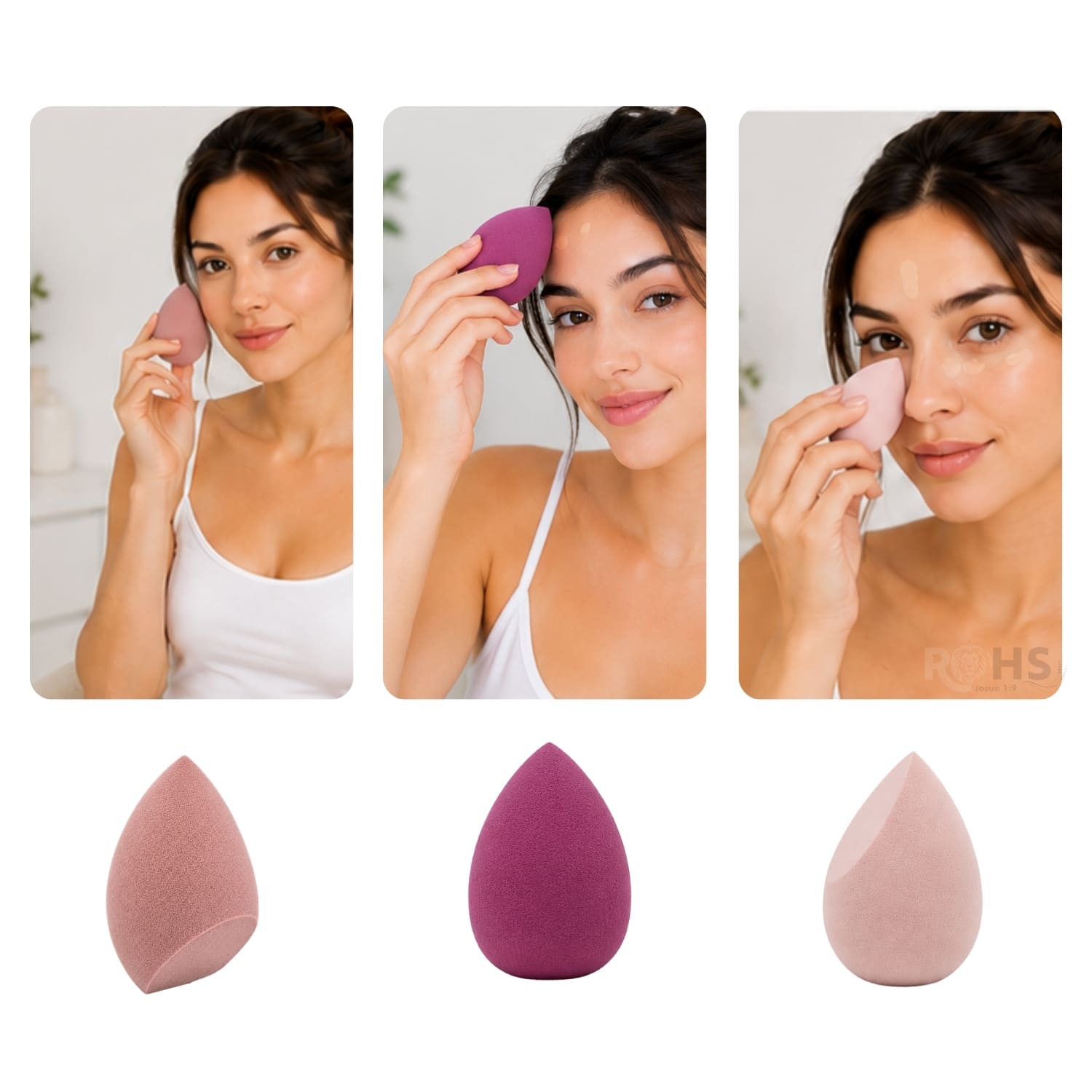 SET DE MAQUILLAJE Y SKINCARE ROSADO CON MUÑEQUERAS FLUFFY Y ESPONJAS BEAUTY BLENDER - 4