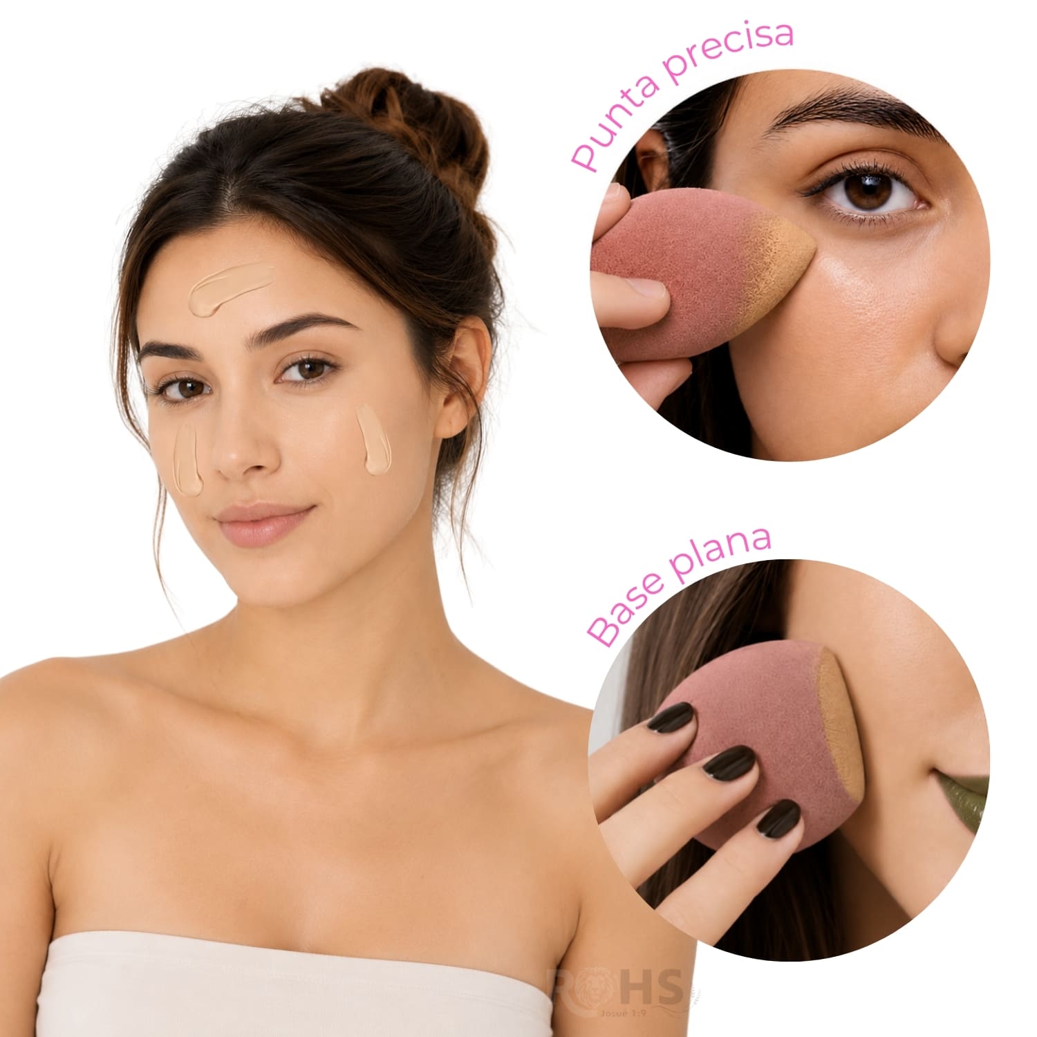 SET DE MAQUILLAJE Y SKINCARE ROSADO CON MUÑEQUERAS FLUFFY Y ESPONJAS BEAUTY BLENDER - 6