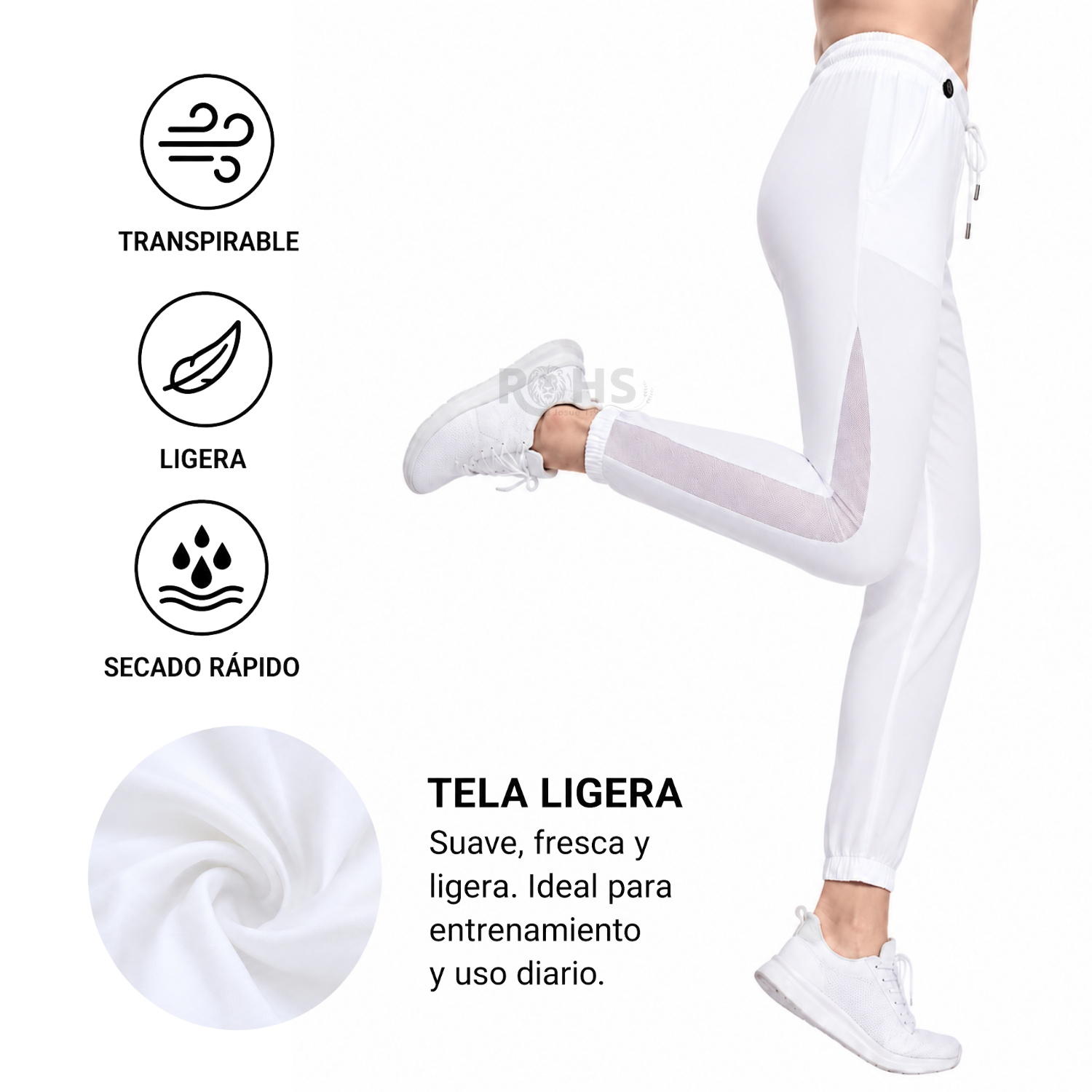 PANTALÓN JOGGER DEPORTIVO PARA MUJER BLANCO S - 6