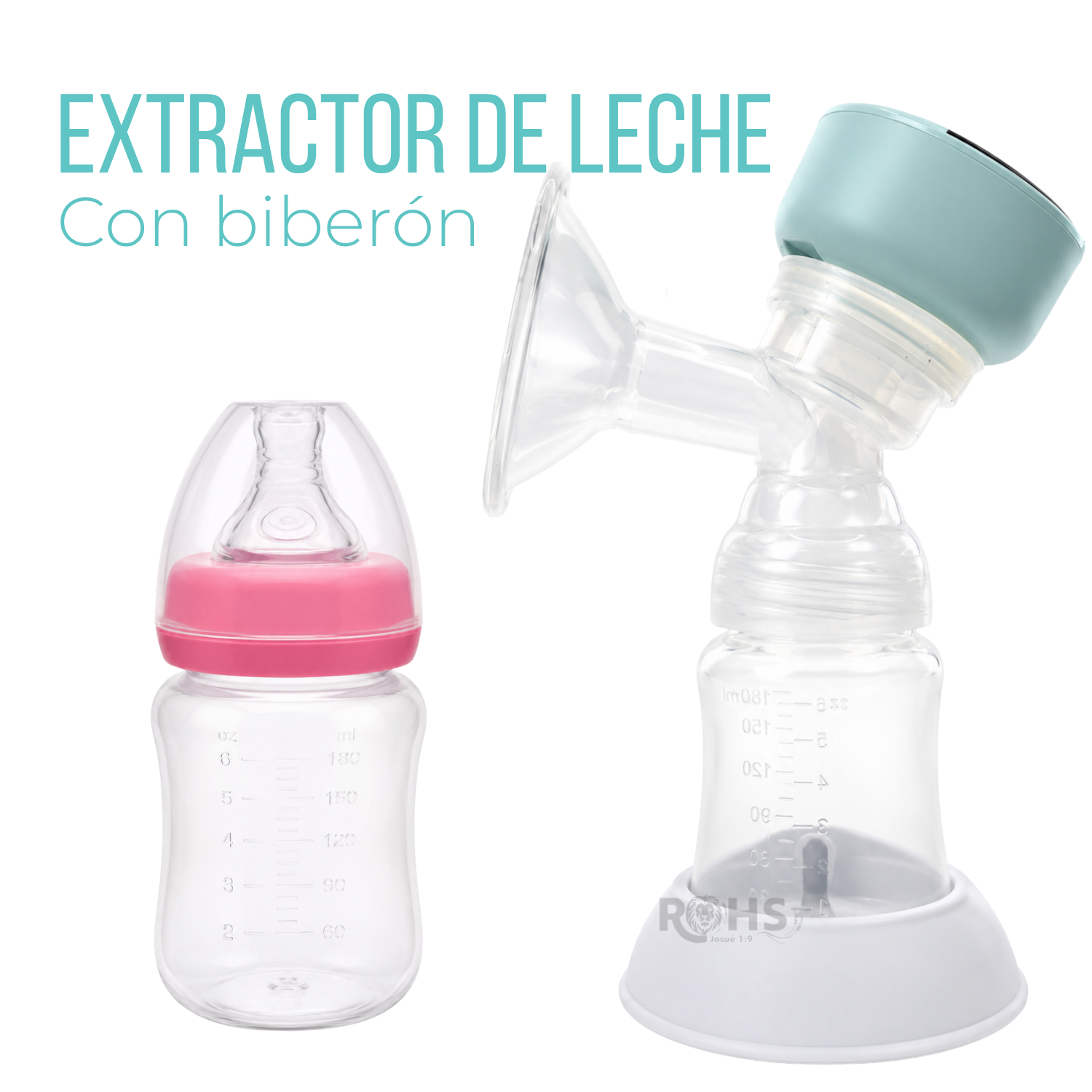 EXTRACTOR DE LECHE ELÉCTRICO RECARGABLE CON PANTALLA LED 4 MODOS Y BIBERÓN 180 ML - 1