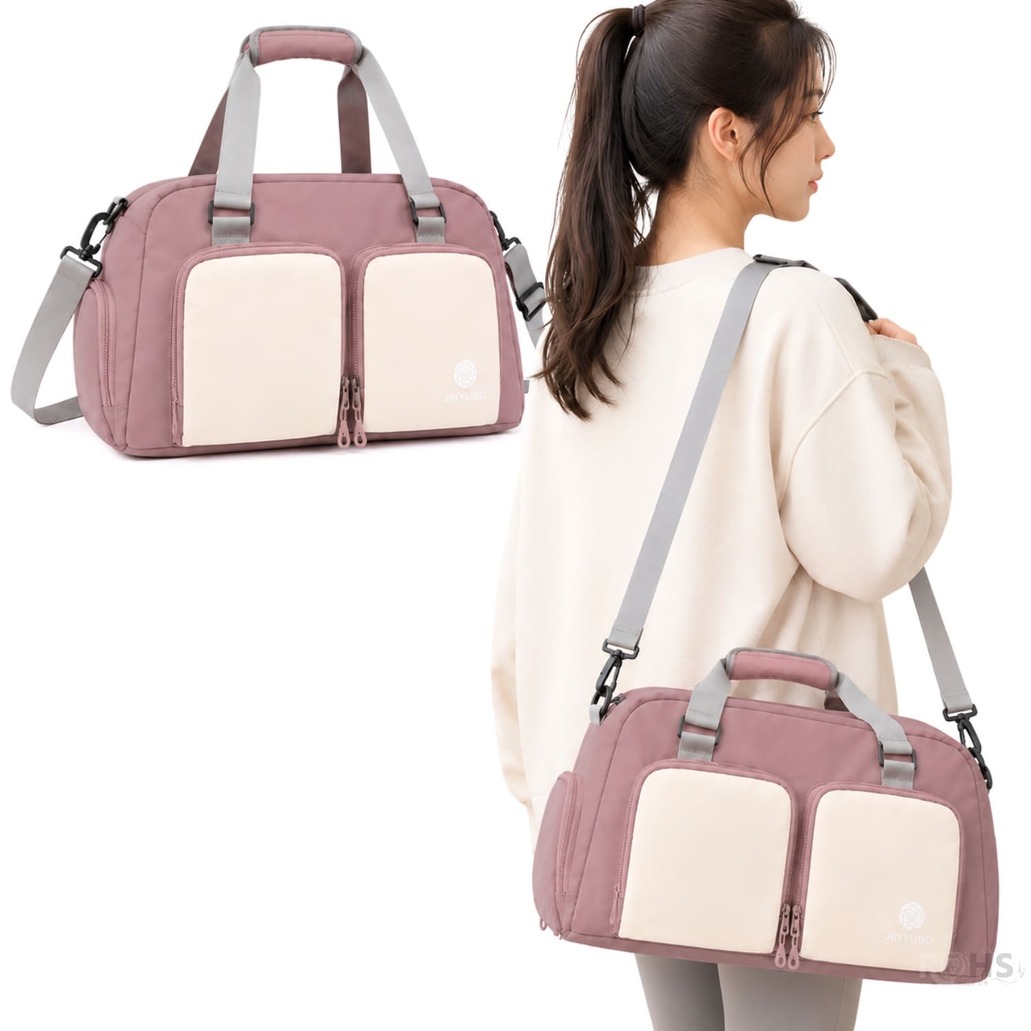 BOLSO MULTIFUNCIONAL DE VIAJE EN COLOR ROSA OSCURO CON GRAN CAPACIDAD Y COMPARTIMENTOS - 1
