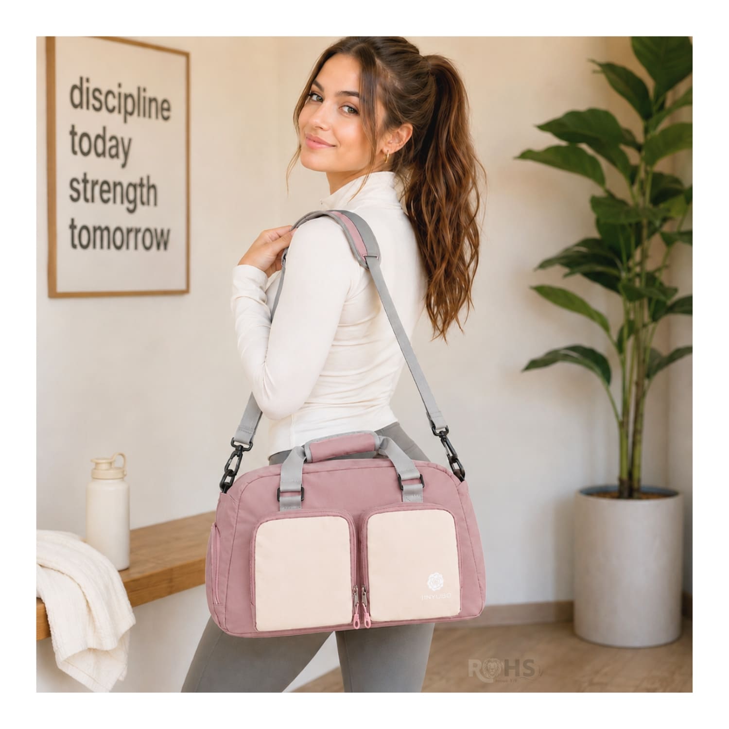 BOLSO MULTIFUNCIONAL DE VIAJE EN COLOR ROSA OSCURO CON GRAN CAPACIDAD Y COMPARTIMENTOS - 2