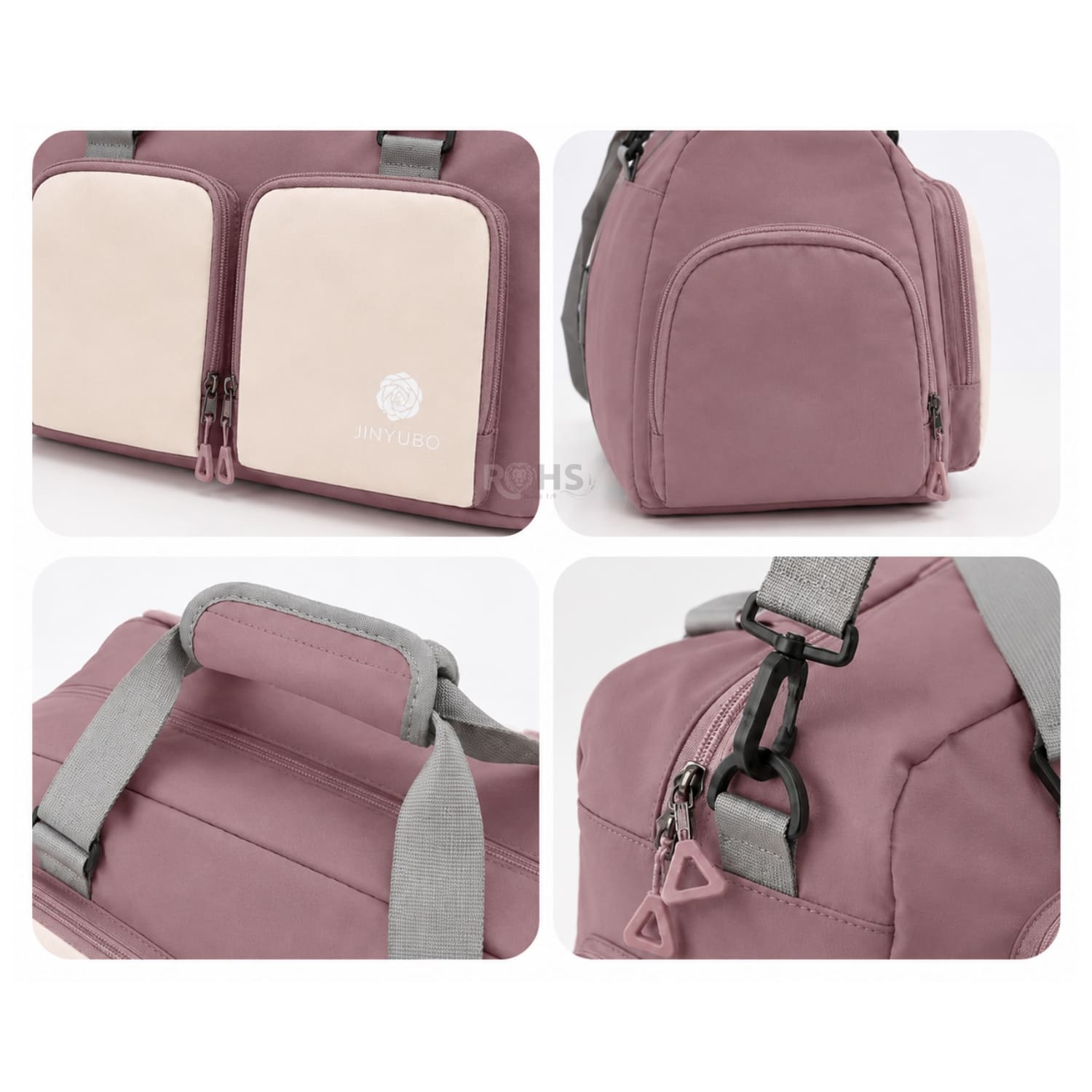 BOLSO MULTIFUNCIONAL DE VIAJE EN COLOR ROSA OSCURO CON GRAN CAPACIDAD Y COMPARTIMENTOS - 3