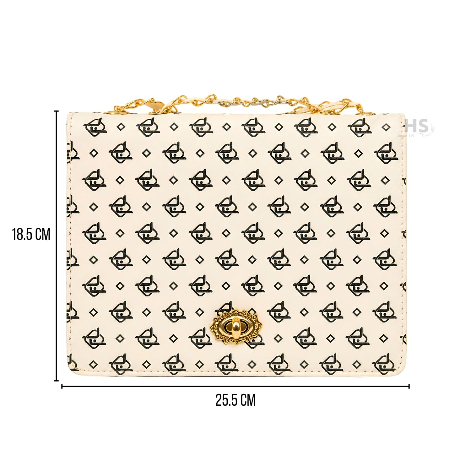 CARTERA ELEGANTE PARA MUJER CON CORREA DE CADENA Y DISEÑO CREMA - 5