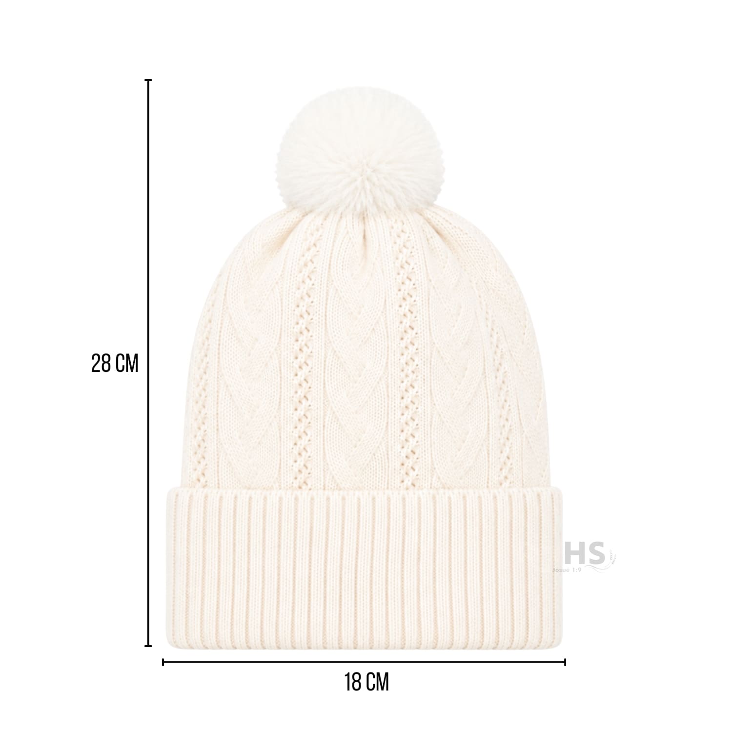 GORRO DE INVIERNO POLIÉSTER CON POMPÓN TEXTURIZADO COLOR BLANCO MARFIL - 3