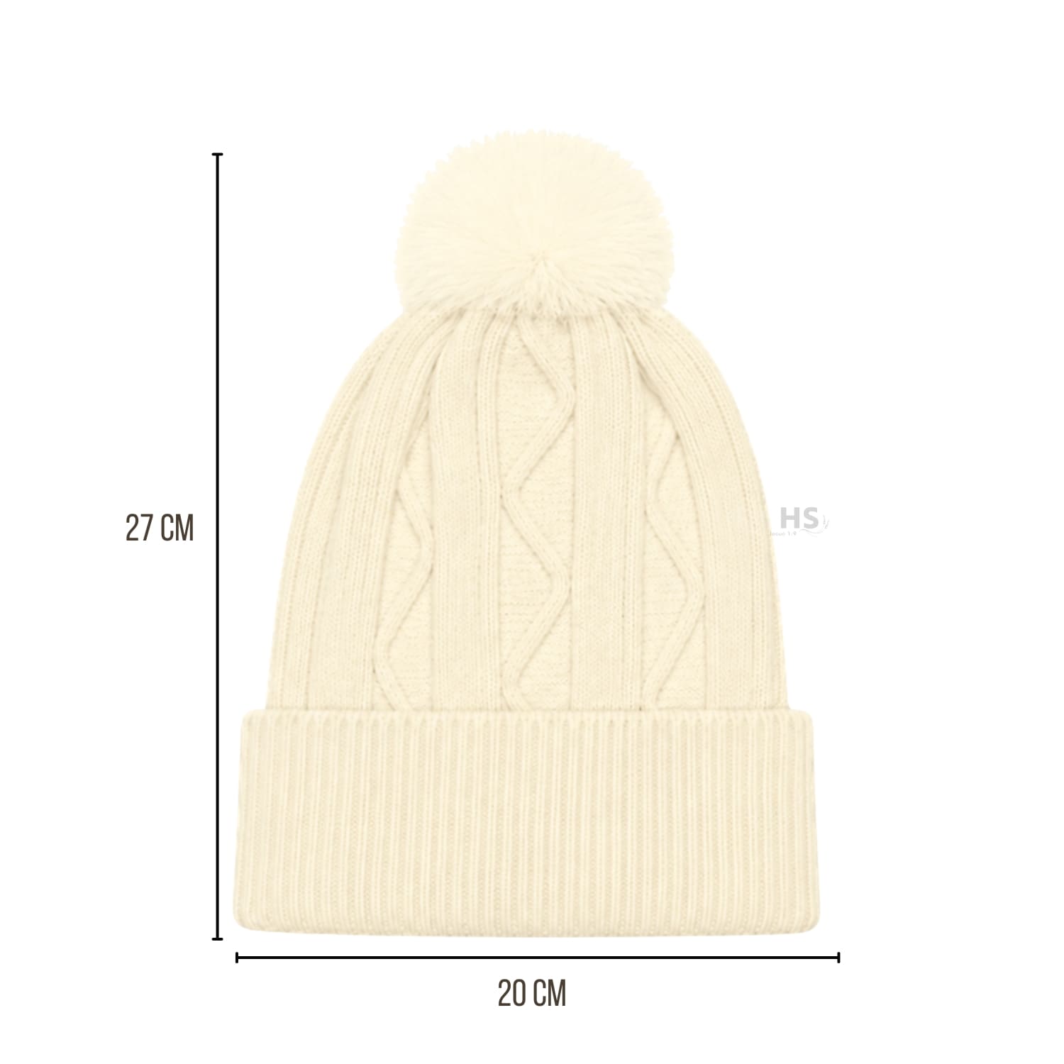GORRO TEJIDO CON POMPÓN DISEÑO TEXTURIZADO PARA INVIERNO COLOR BEIGE - 3